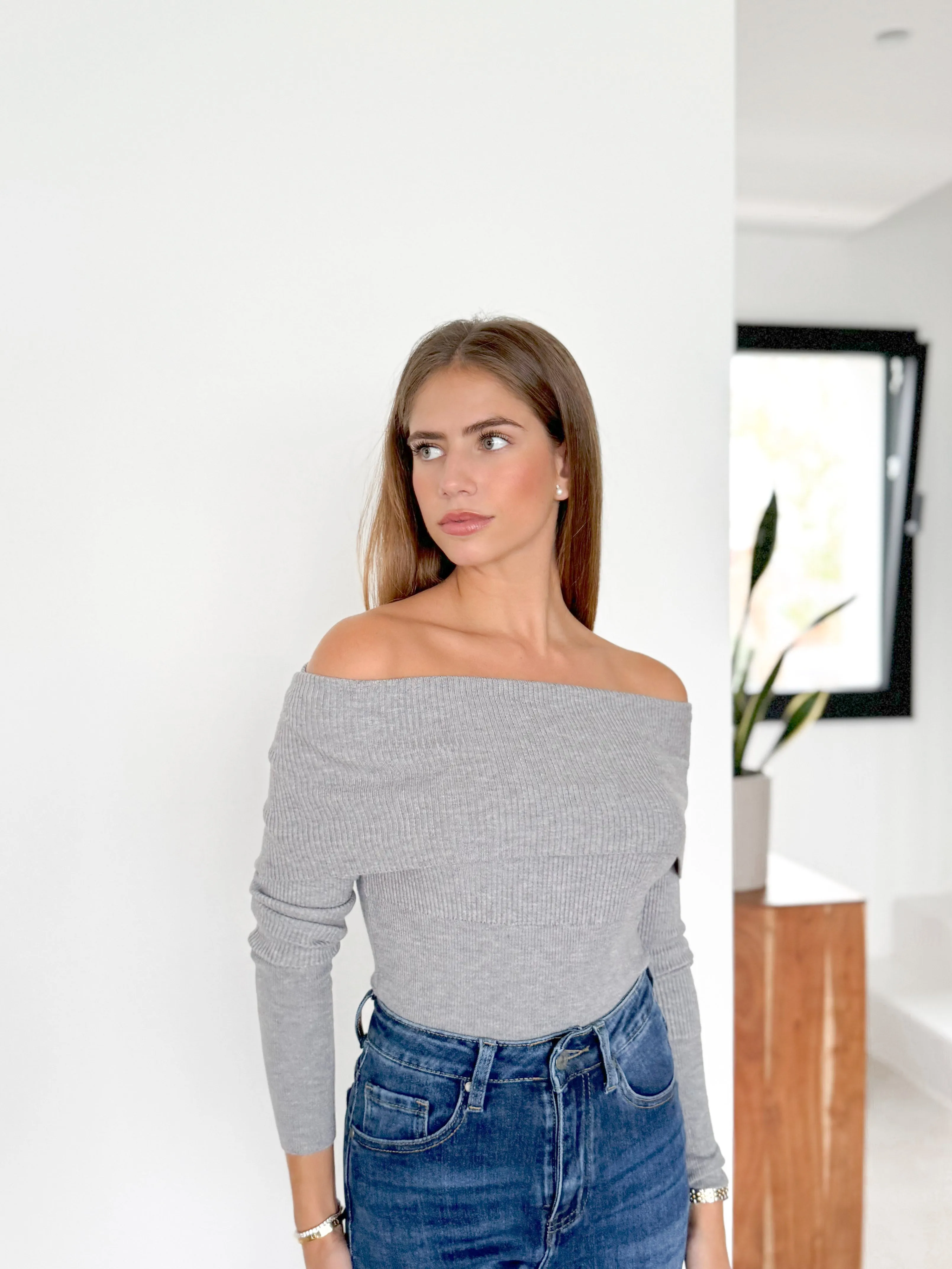 Jersey barco canalé gris sold by Sorellas