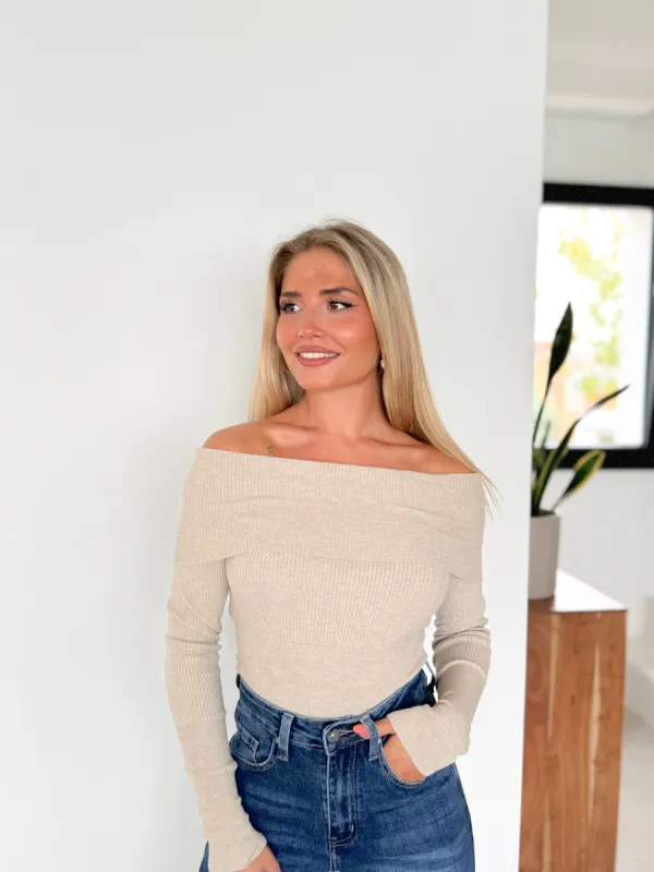 Jersey barco canalé beige sold by Sorellas