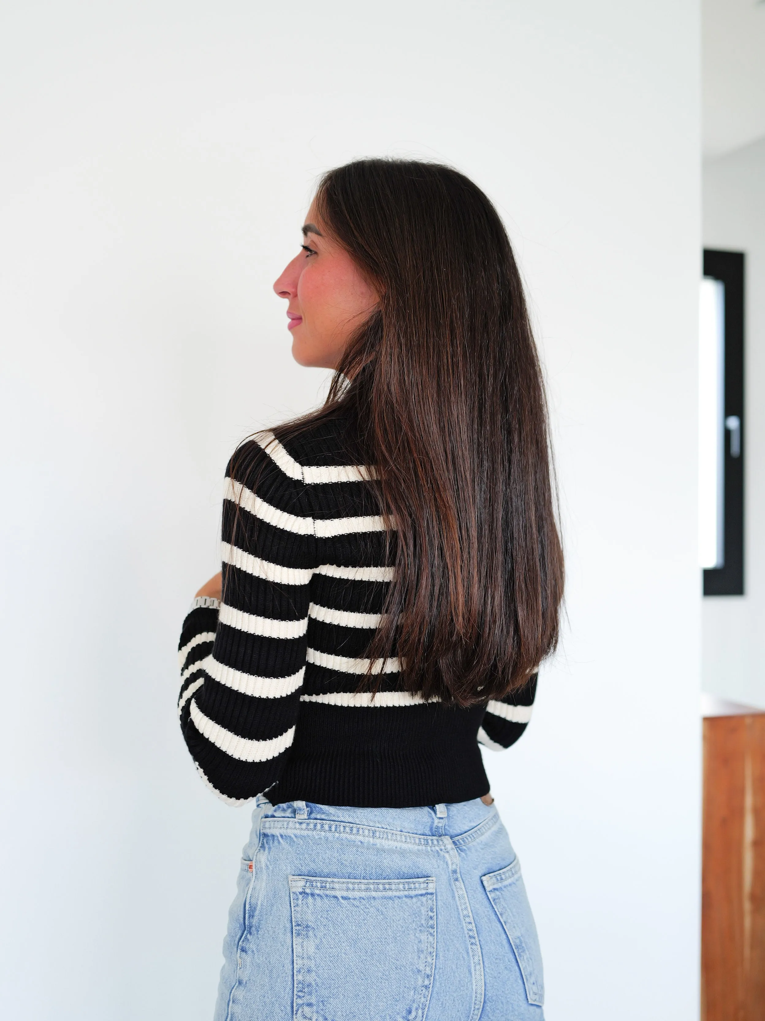 Jersey rayas canalé cremallera negro sold by Sorellas product image thumbnail 2