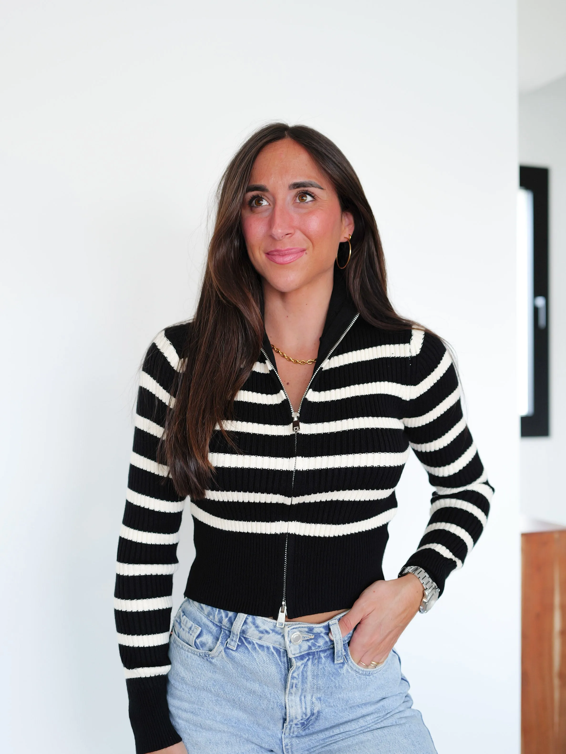 Jersey rayas canalé cremallera negro sold by Sorellas product image thumbnail 4