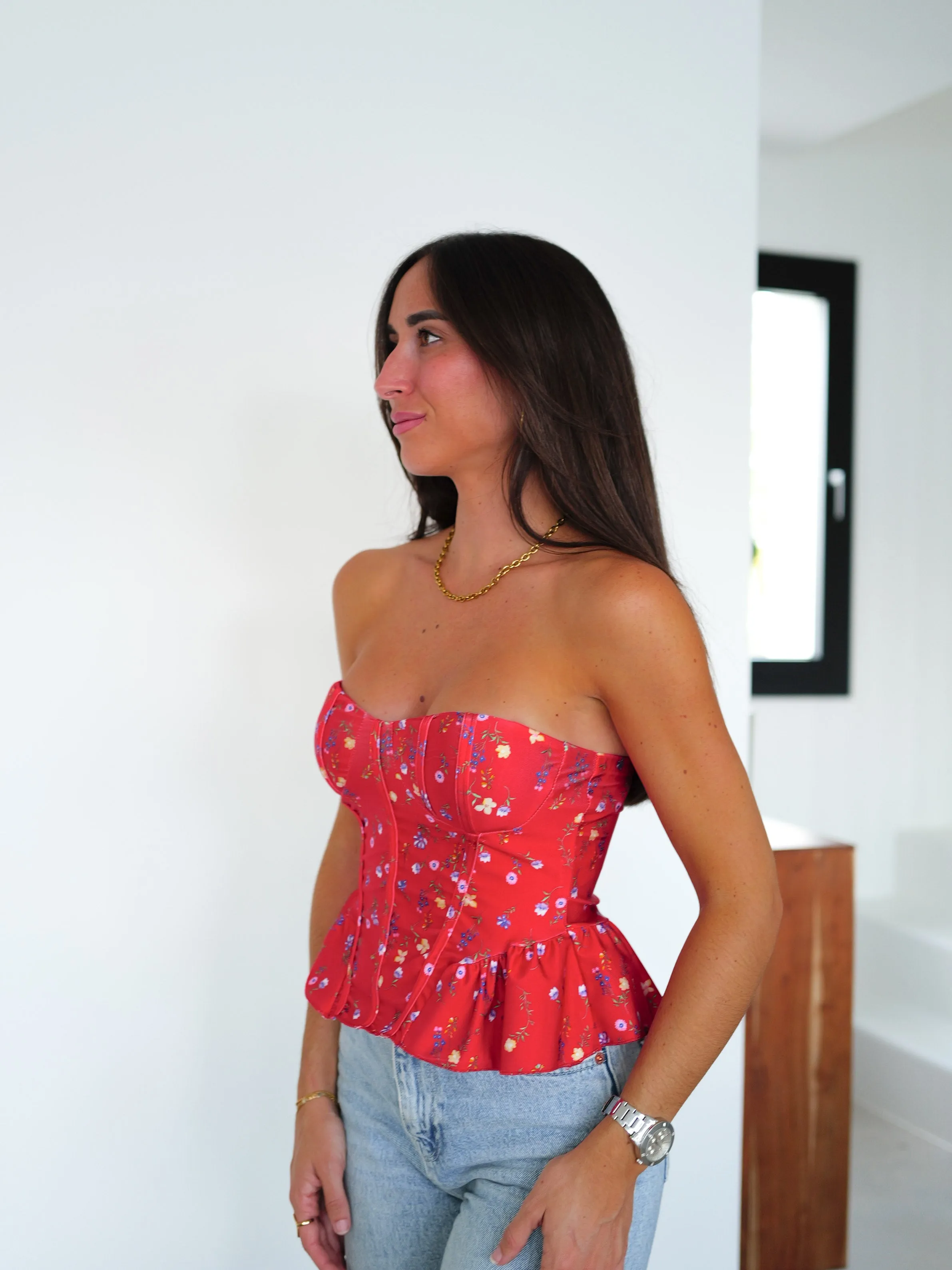 Top corsé volantes rojo sold by Sorellas product image thumbnail 2