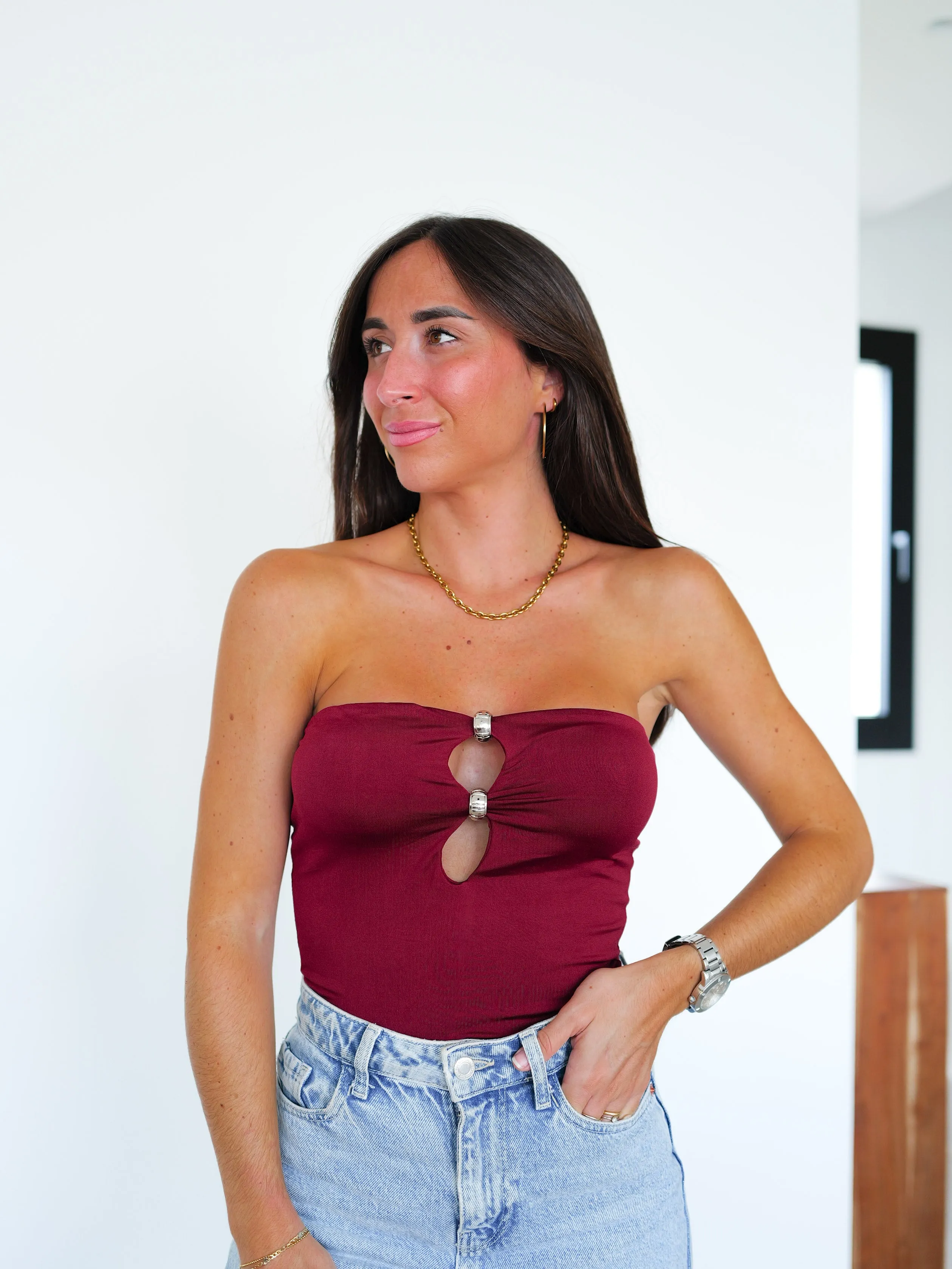 Top palabra detalle burdeos sold by Sorellas product image thumbnail 3