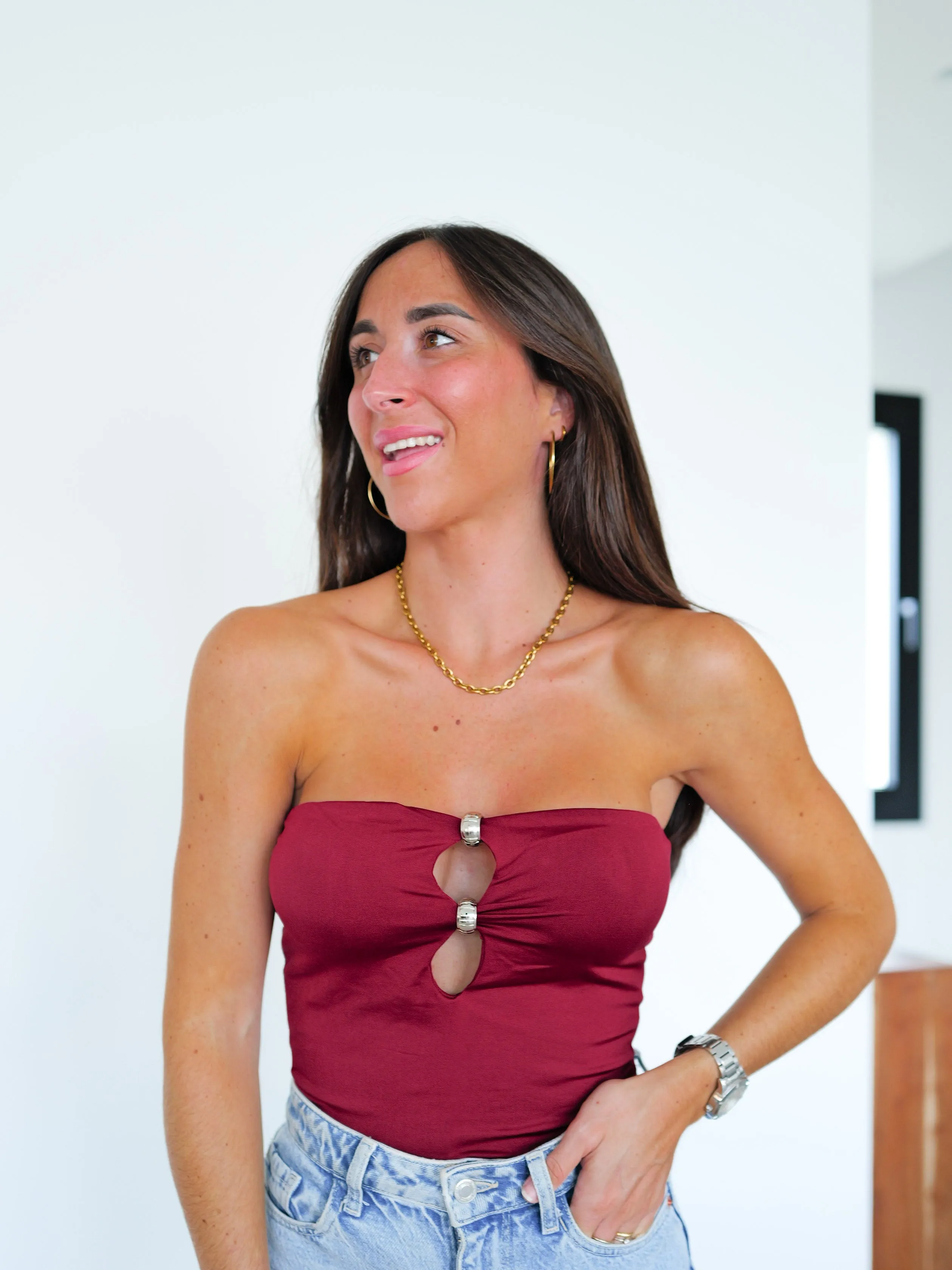 Top palabra detalle burdeos sold by Sorellas product image thumbnail 4