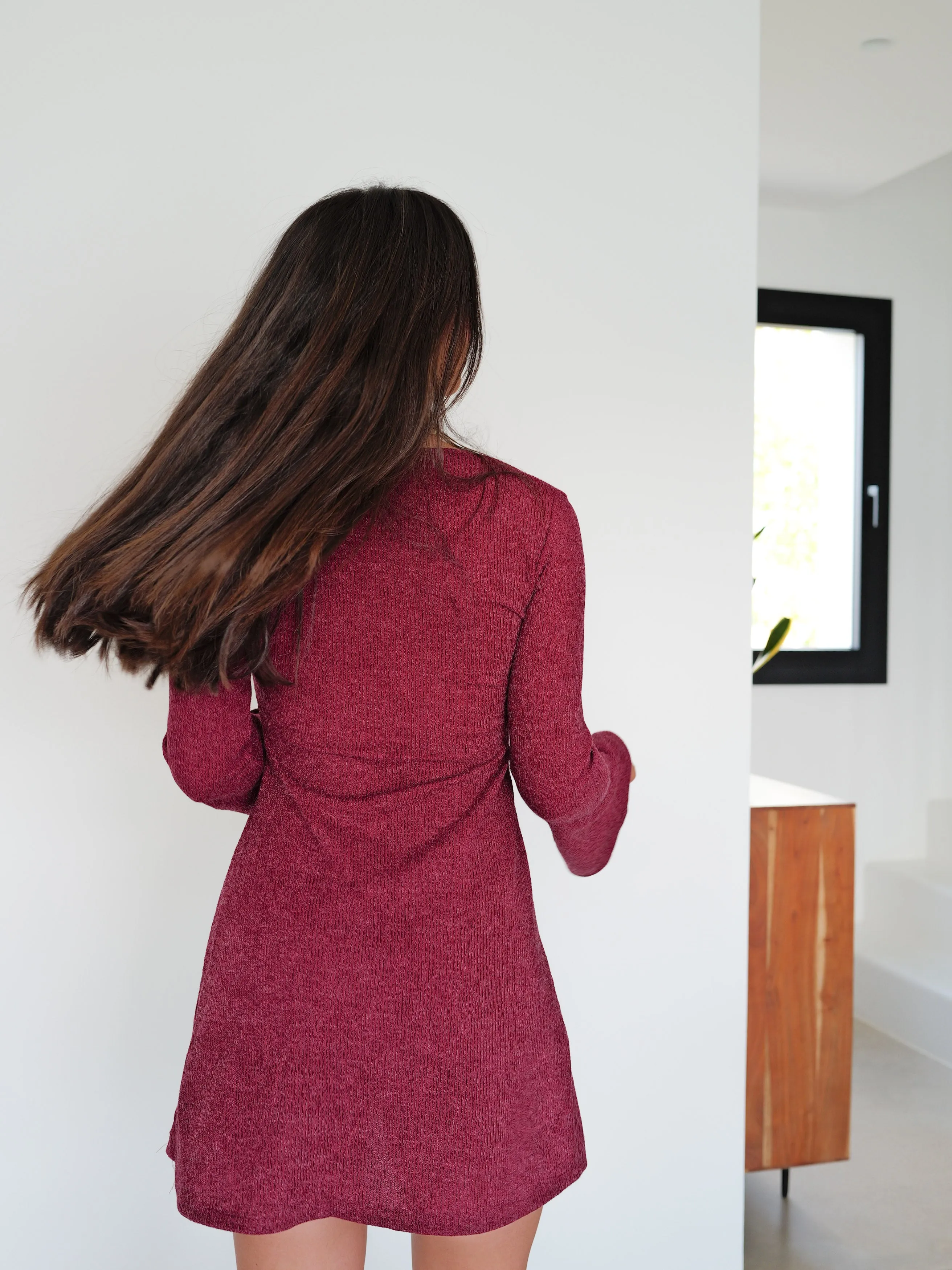 Vestido mini pico detalle burdeos sold by Sorellas product image thumbnail 5