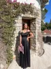Vestido barco raso negro sold by Sorellas