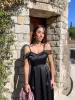 Vestido barco raso negro sold by Sorellas