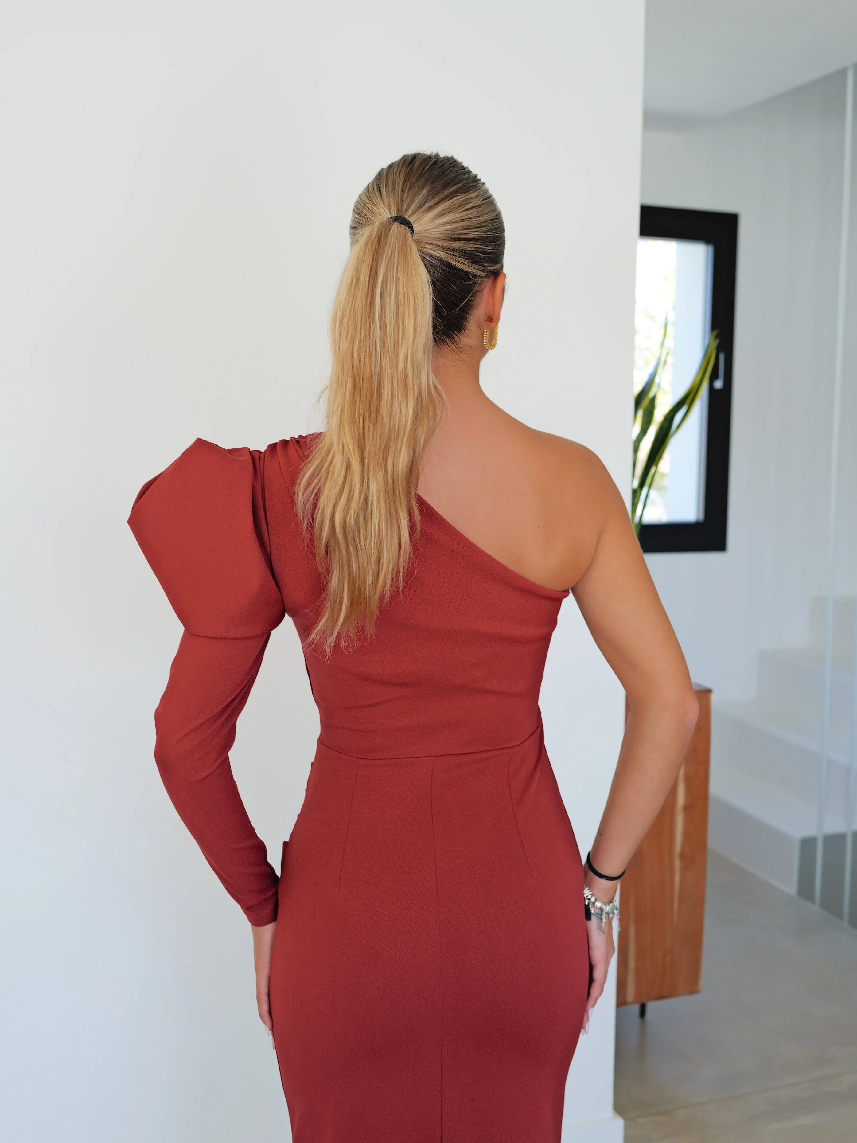 Vestido midi asim manga abullonada caldera sold by Sorellas product image thumbnail 5