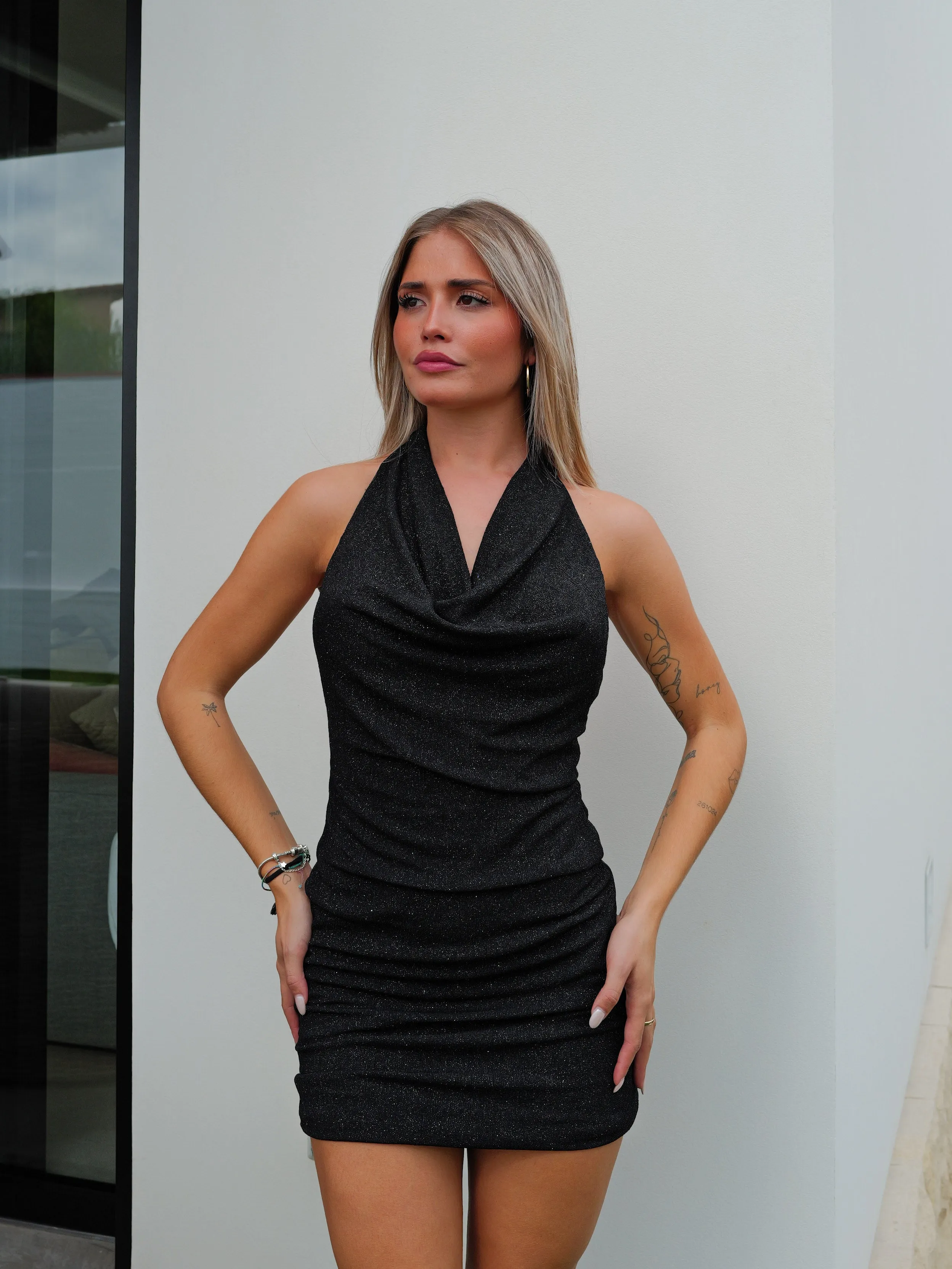 Vestido mini lurex cascada negro sold by Sorellas product image thumbnail 3