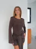 Vestido mini bandas nudo chocolate sold by Sorellas