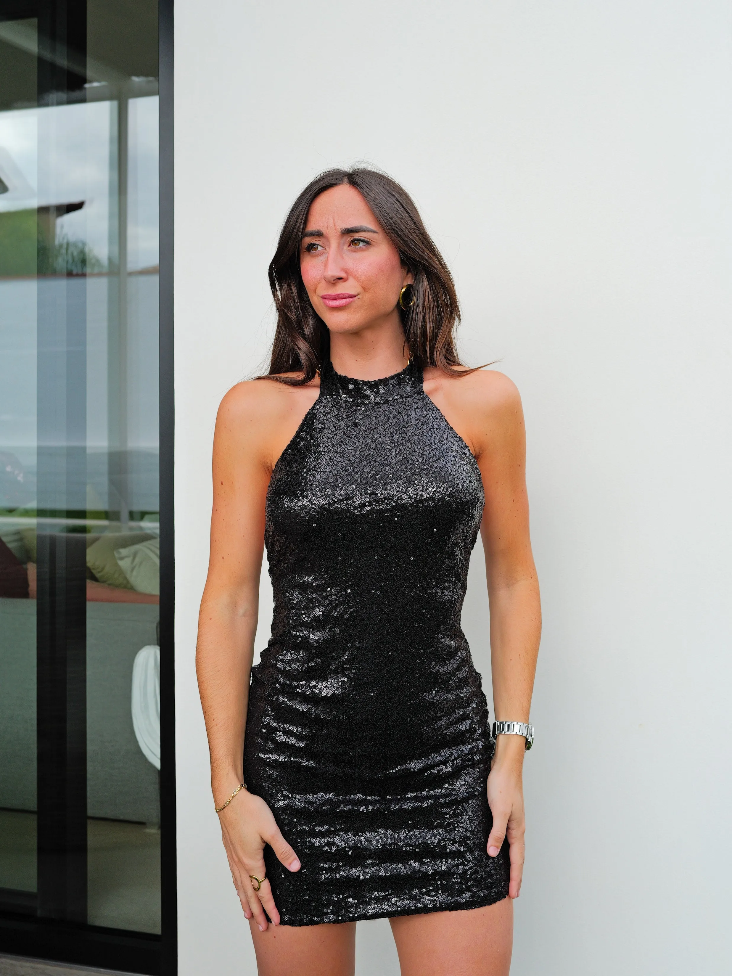 Vestido halter glitter negro sold by Sorellas product image thumbnail 3