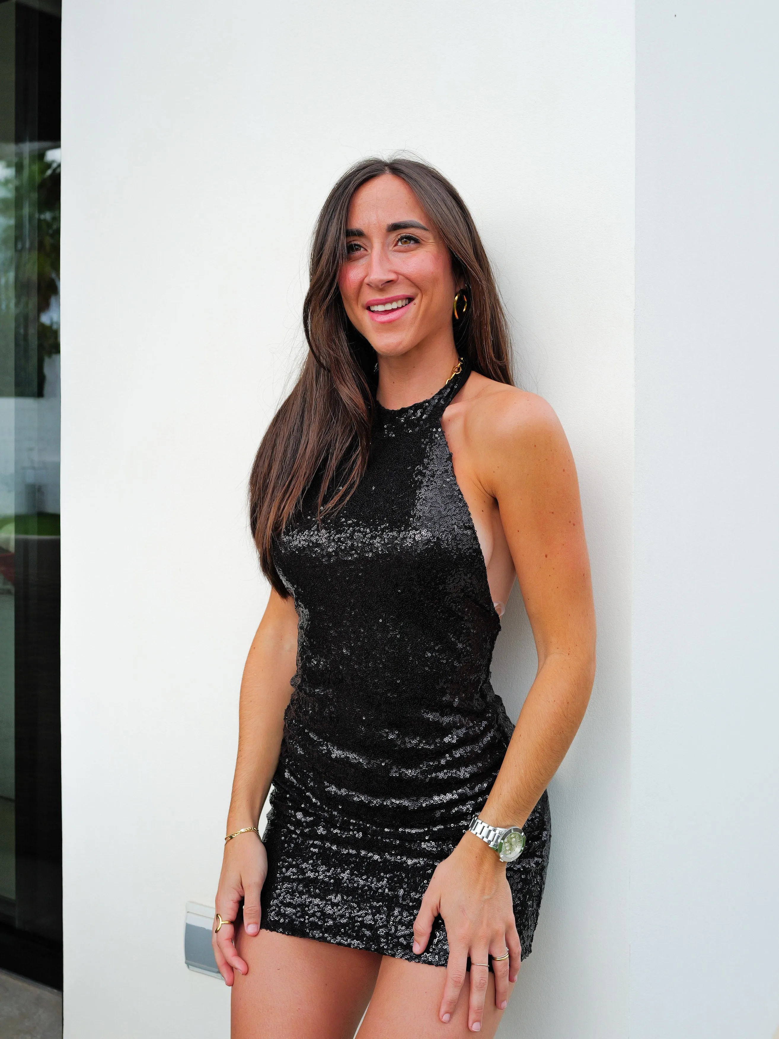 Vestido halter glitter negro sold by Sorellas