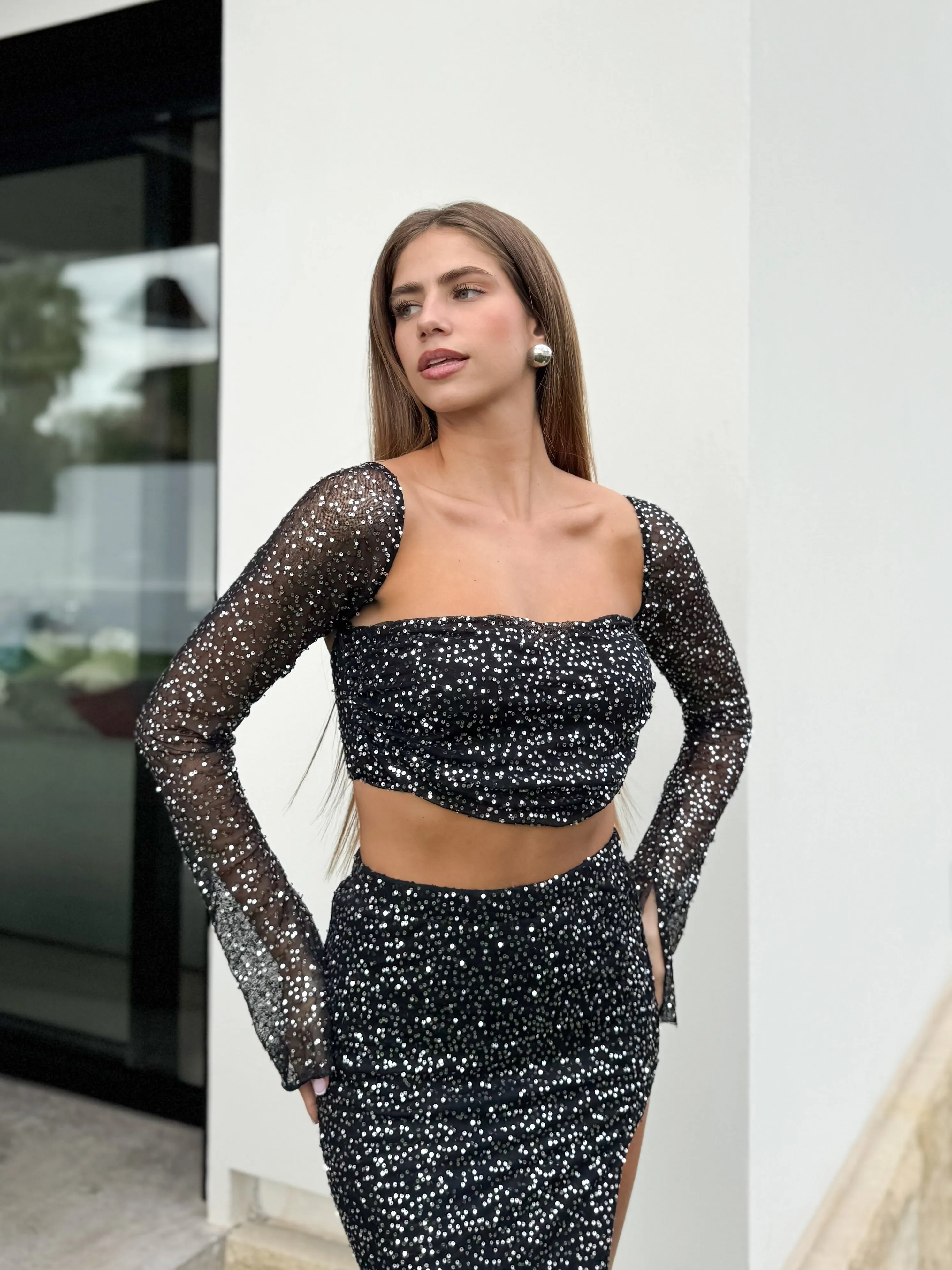 Conjunto glitter midi plata sold by Sorellas product image thumbnail 5