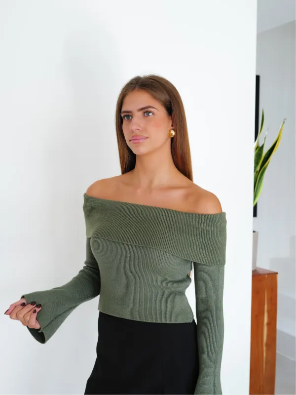 Jersey barco manga acampanada caqui sold by Sorellas