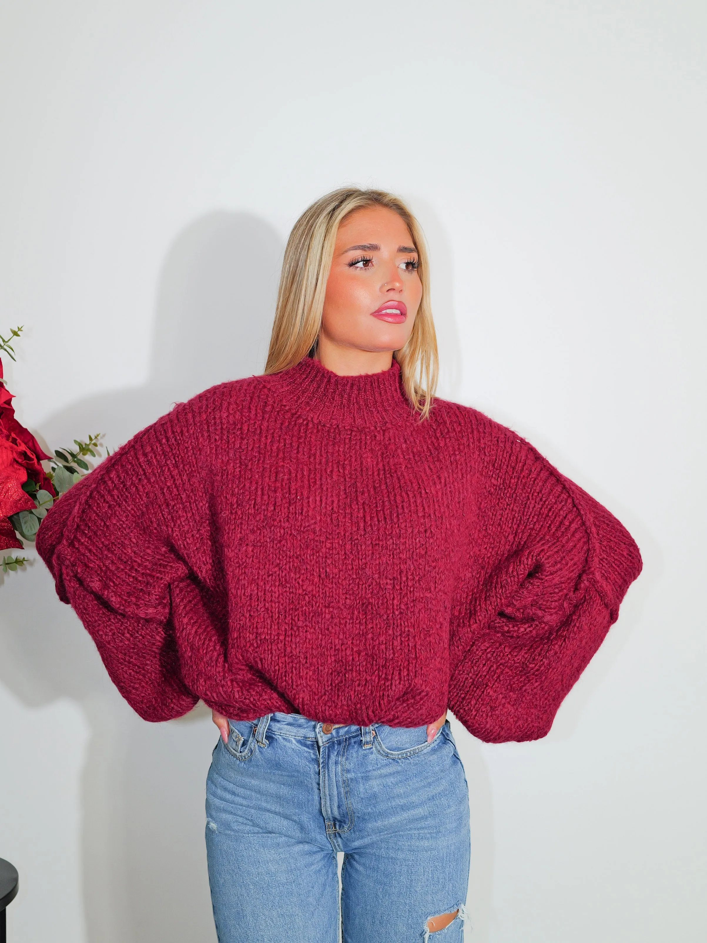 Jersey punto oversize burdeos sold by Sorellas product image thumbnail 4