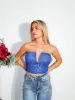 Top banda pico glitter azul sold by Sorellas