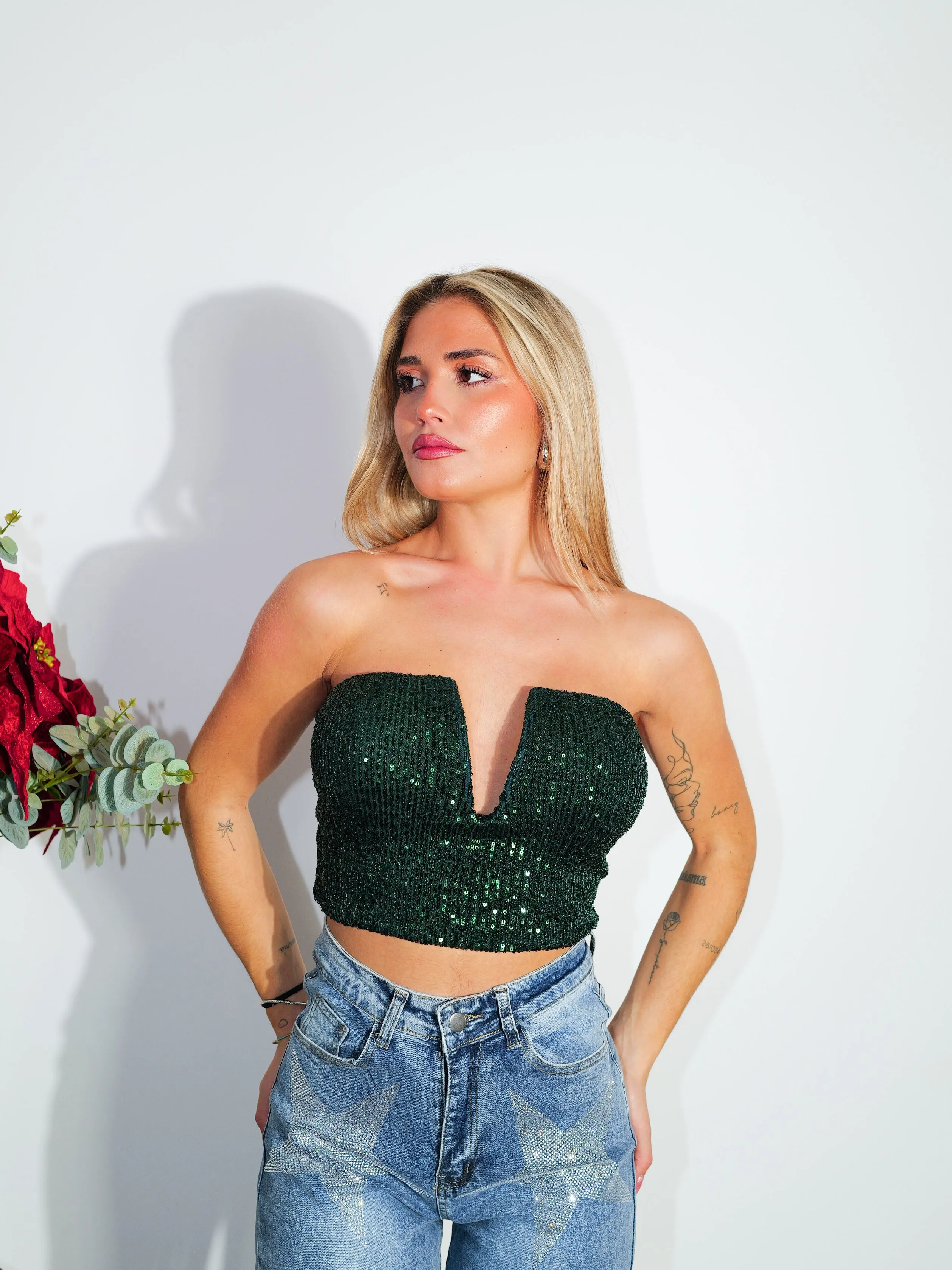 Top banda pico glitter botella sold by Sorellas product image thumbnail 2