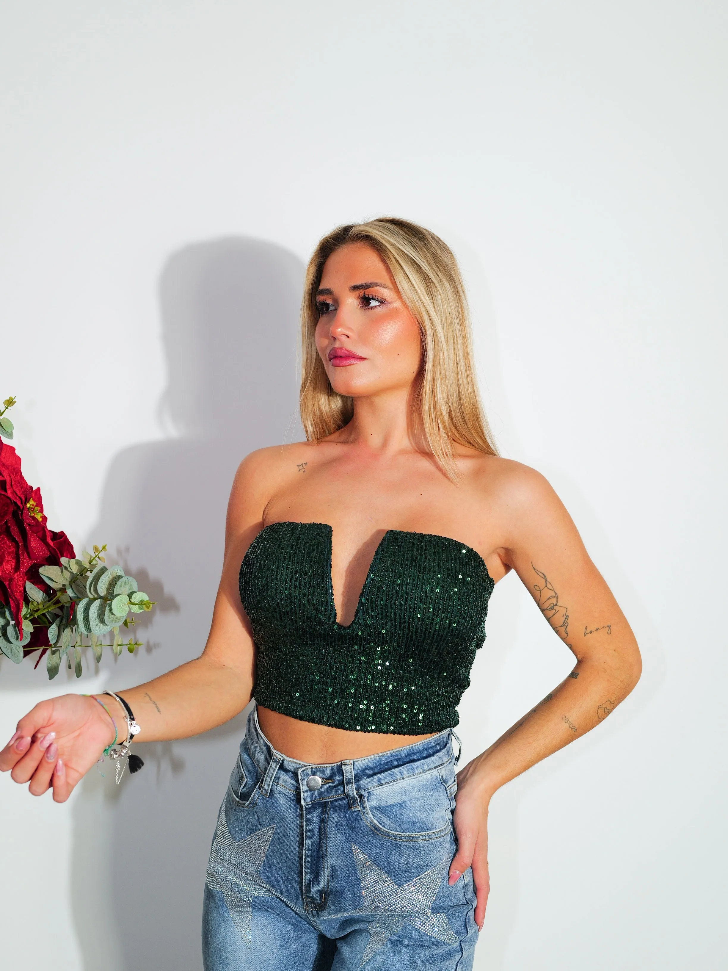 Top banda pico glitter botella sold by Sorellas product image thumbnail 3