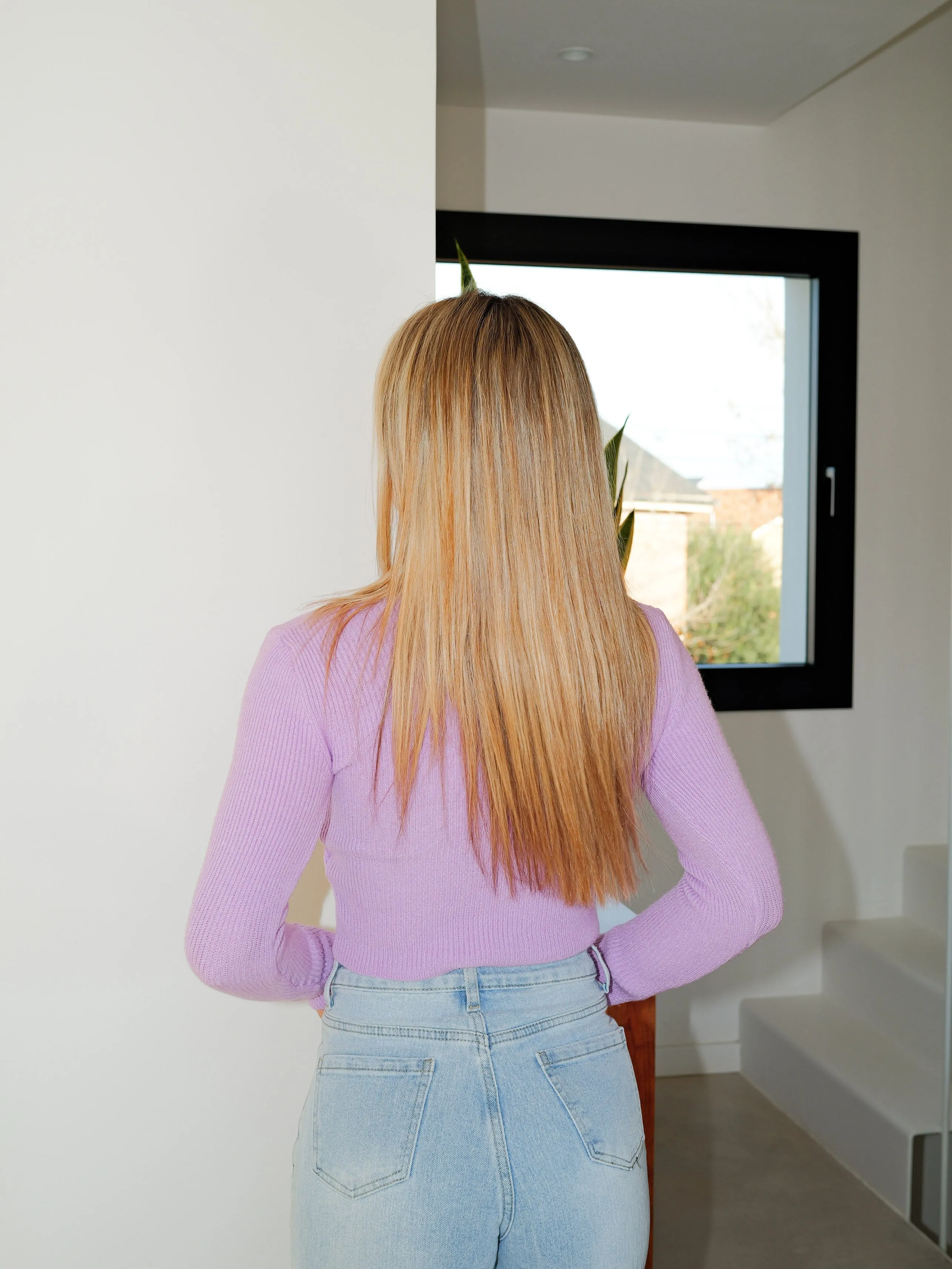 Jersey escote cuadrado canalé lila sold by Sorellas product image thumbnail 4