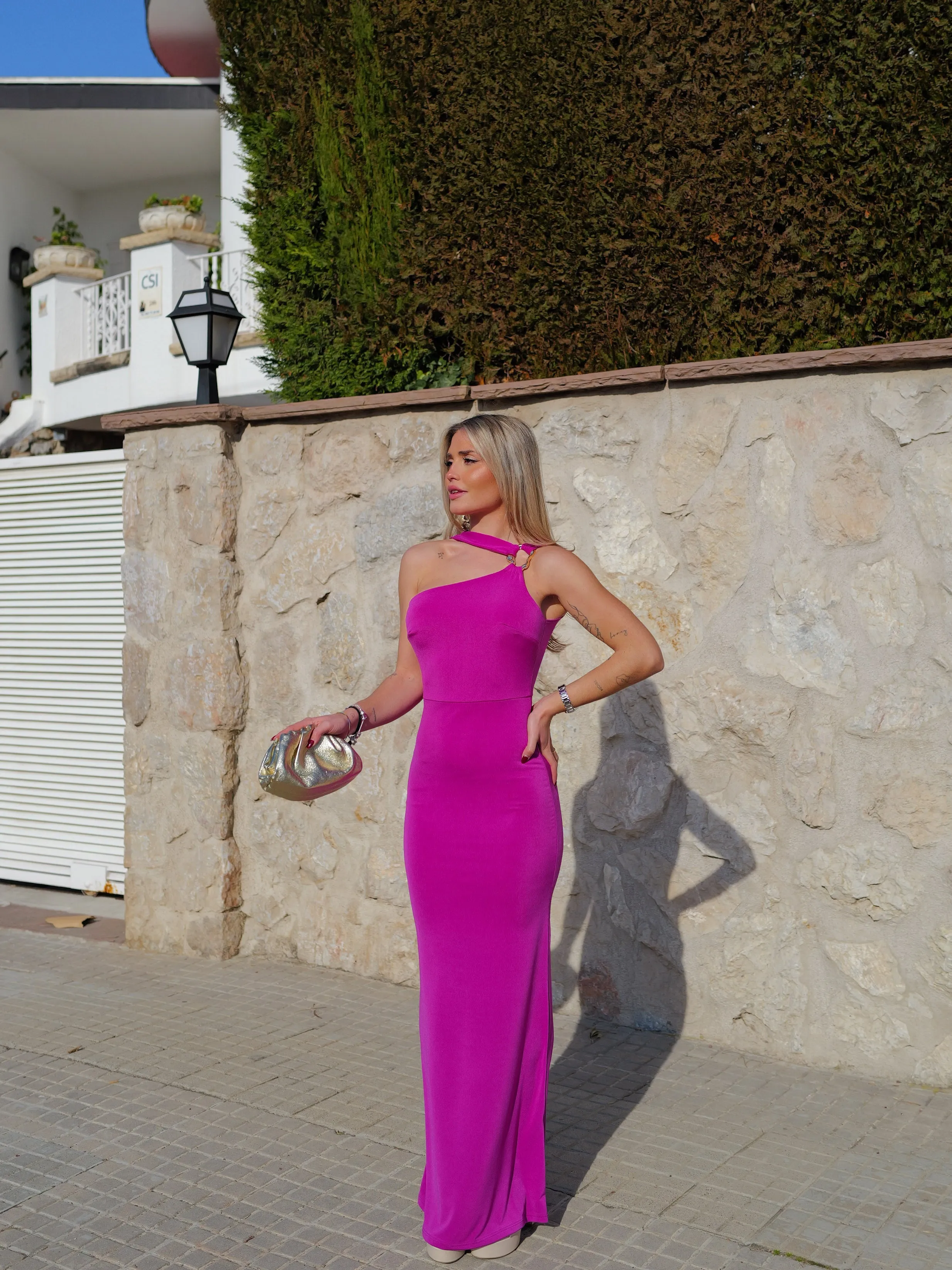 Vestido largo anilla asim amarena sold by Sorellas