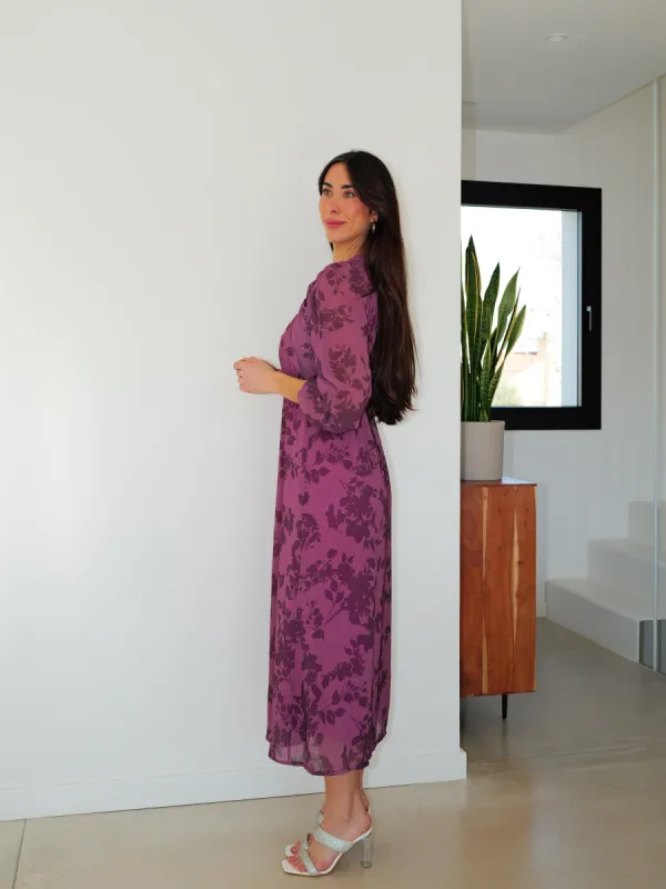 Vestido cuello nudo estampado frambuesa sold by Sorellas