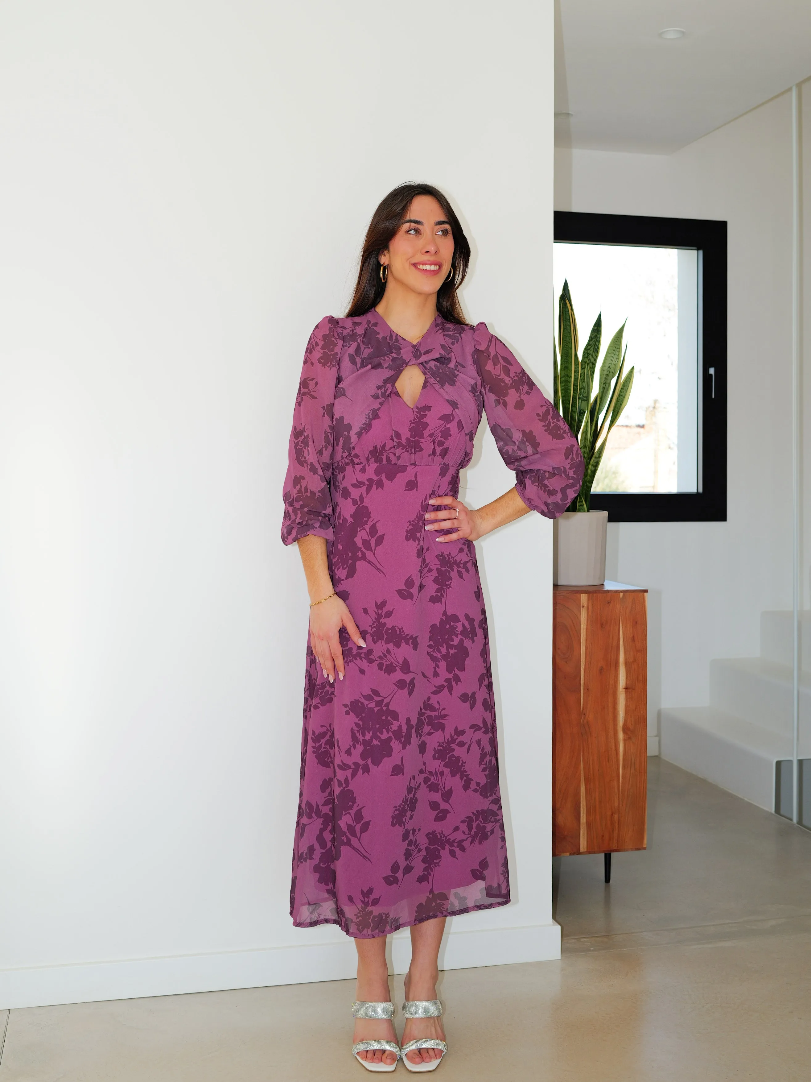 Vestido cuello nudo estampado frambuesa sold by Sorellas product image thumbnail 5