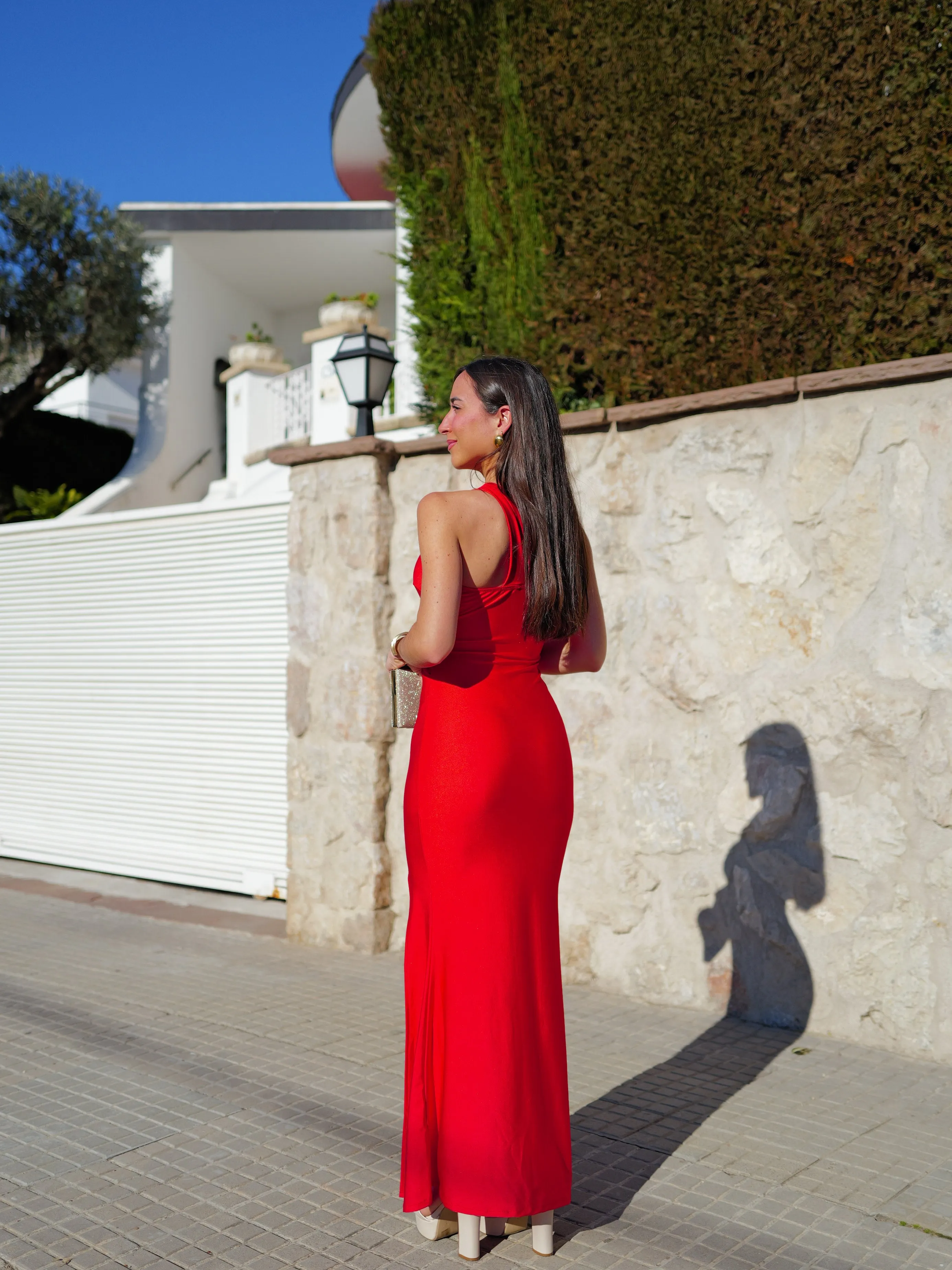 Vestido largo pico banda rojo sold by Sorellas product image thumbnail 3