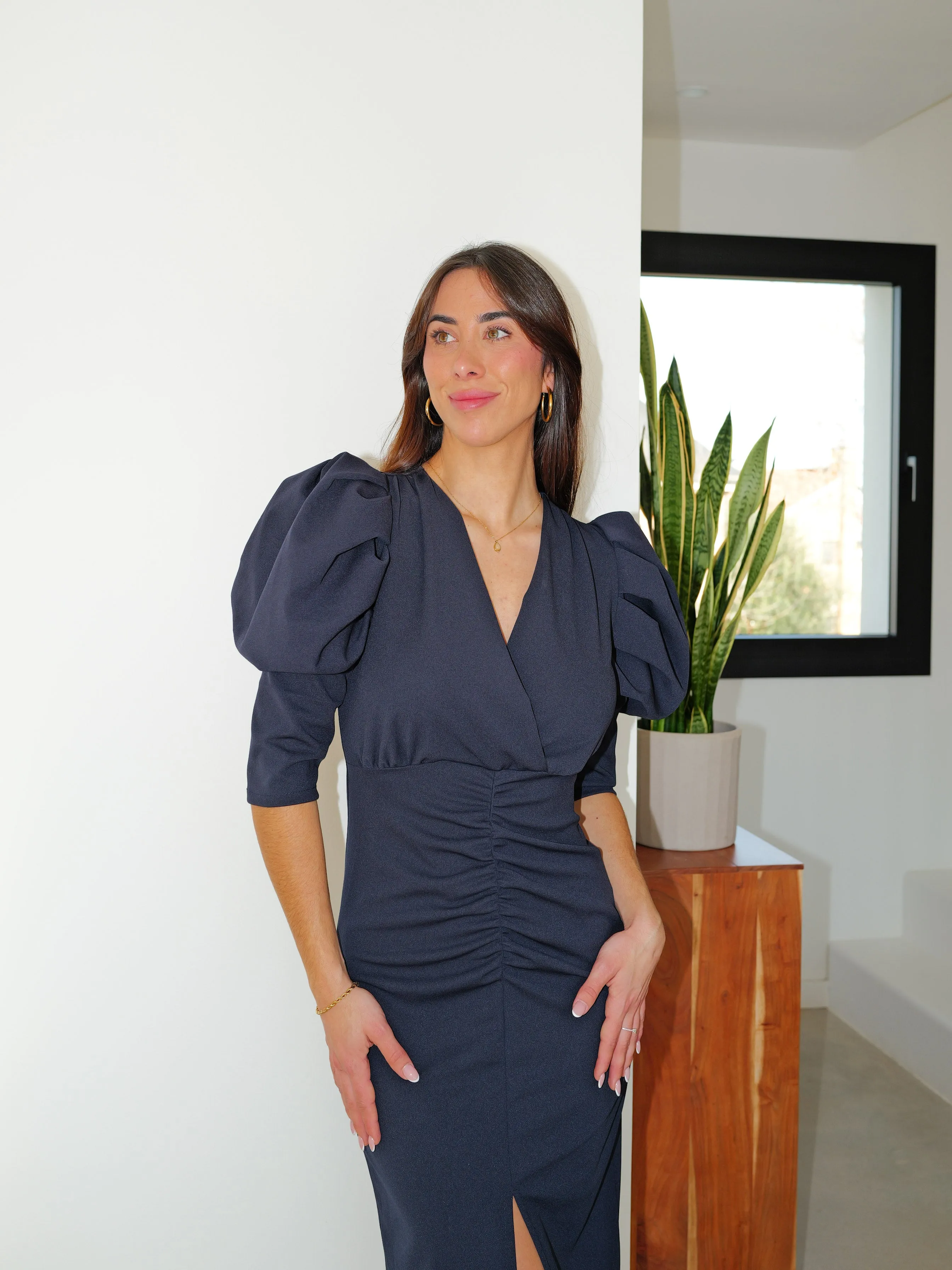 Vestido mangas abullonada marino sold by Sorellas product image thumbnail 4