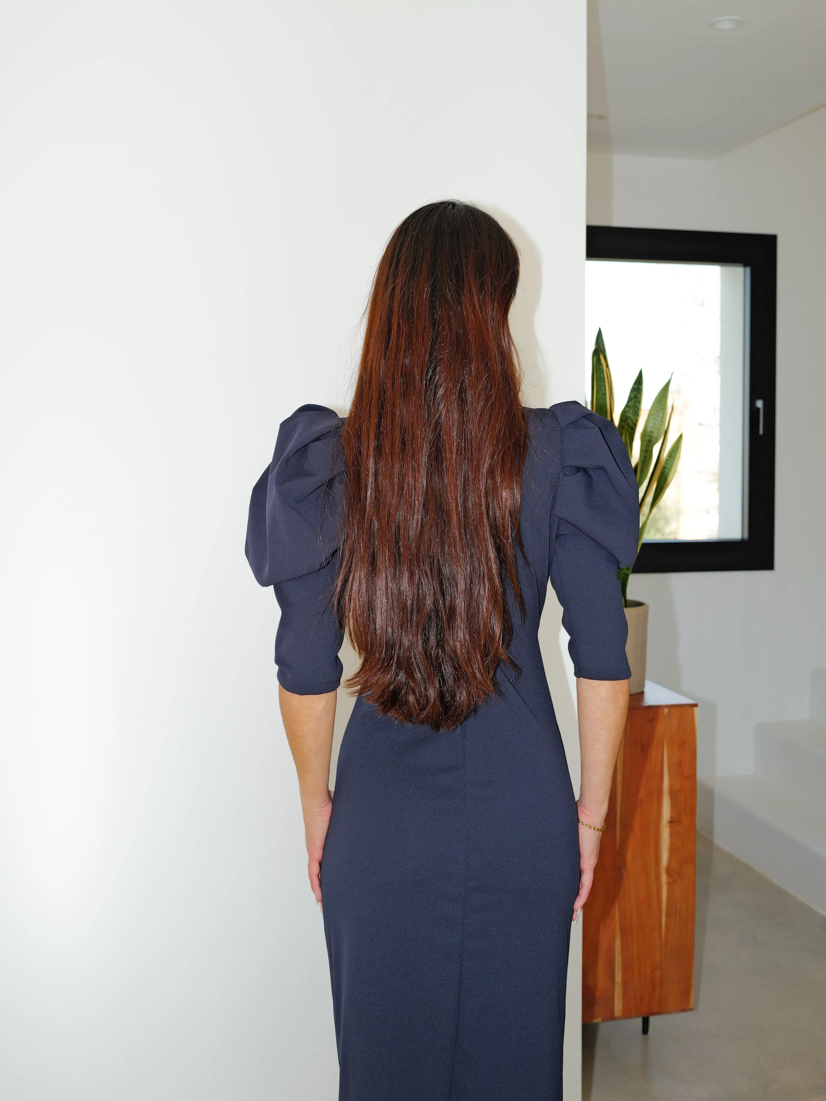 Vestido mangas abullonada marino sold by Sorellas product image thumbnail 3