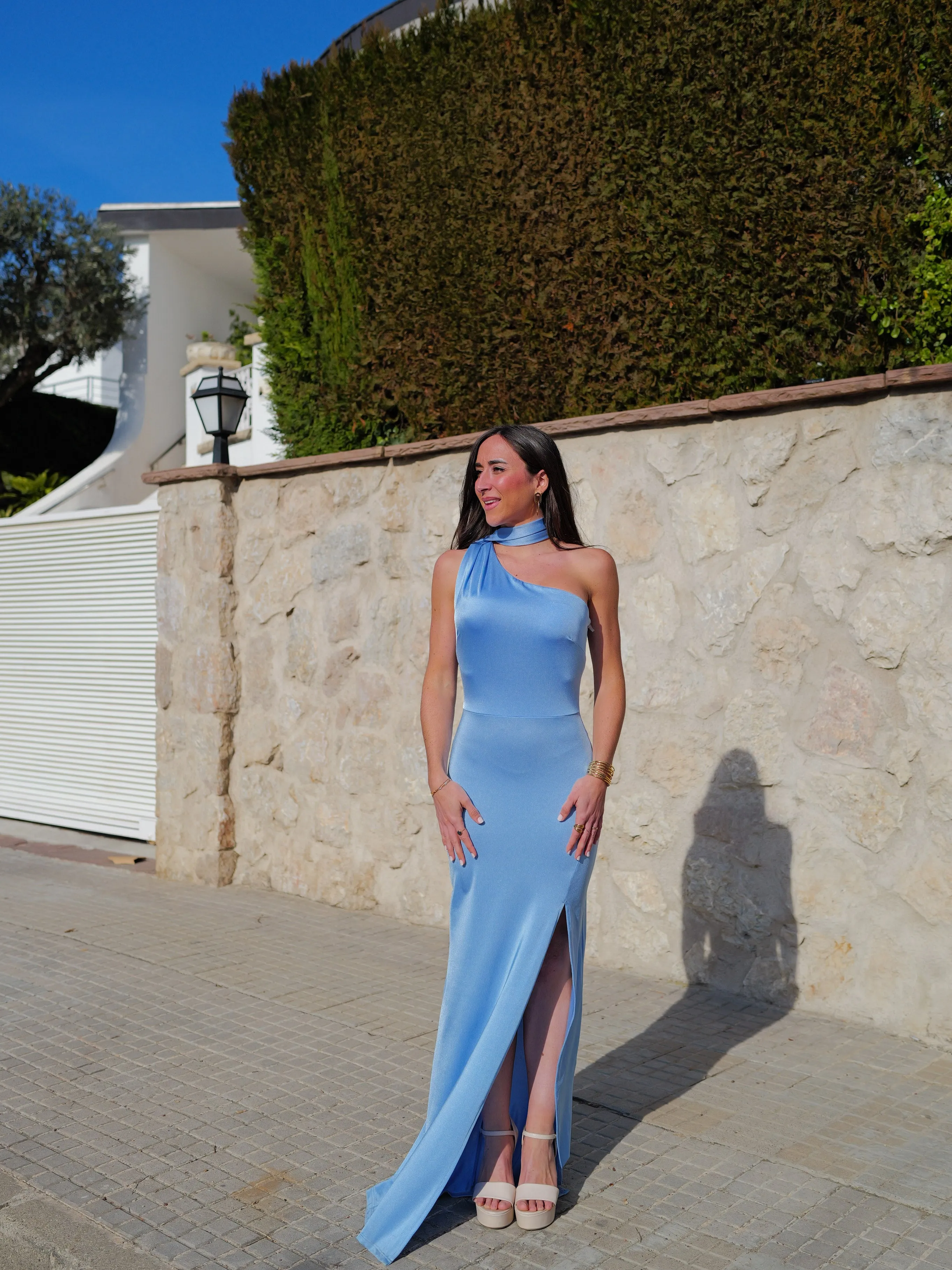 Vestido asim satin choker celeste sold by Sorellas product image thumbnail 4