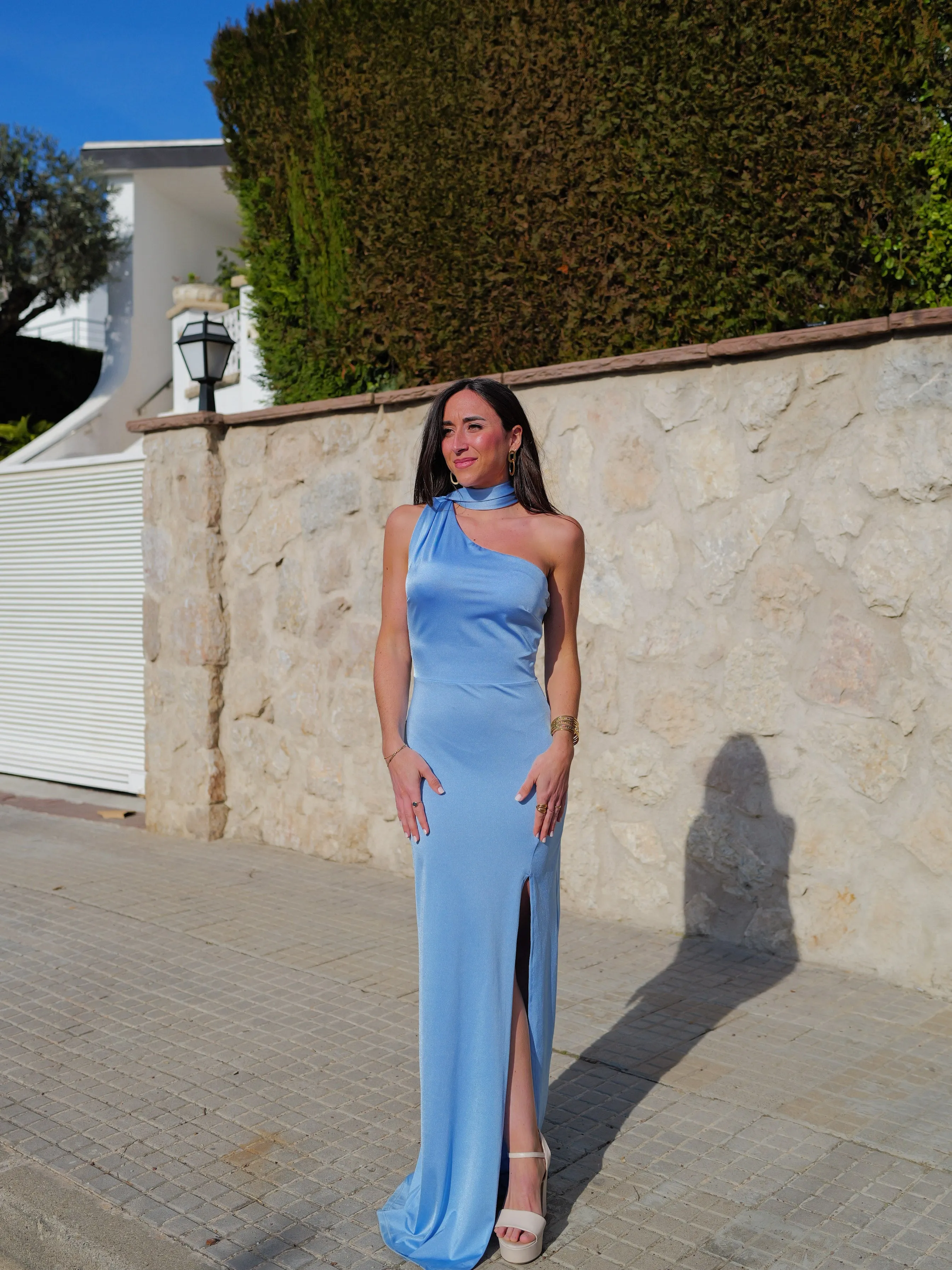 Vestido asim satin choker celeste sold by Sorellas product image thumbnail 5