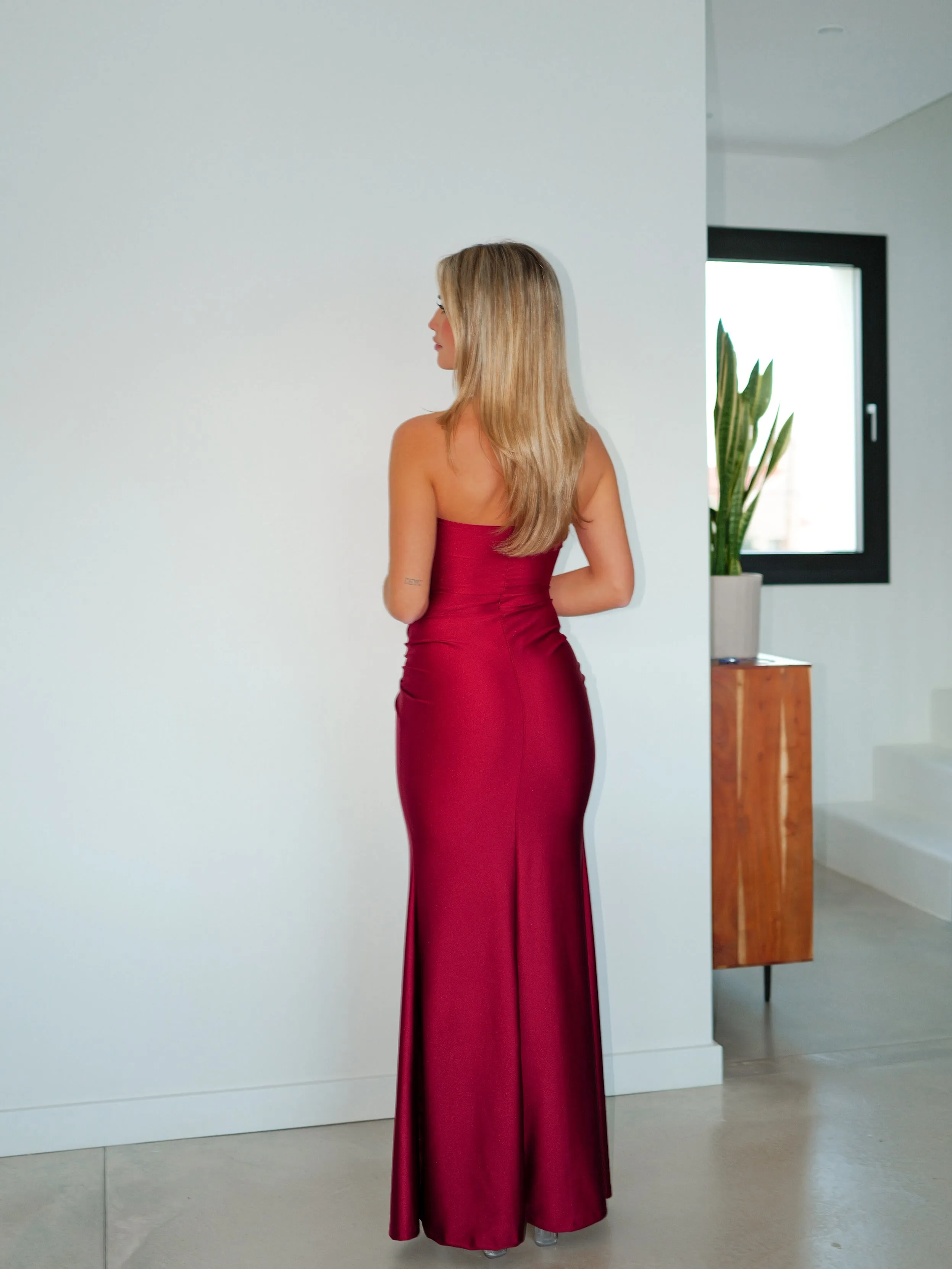 Vestido corsé banda corazón nudo burdeos sold by Sorellas product image thumbnail 5