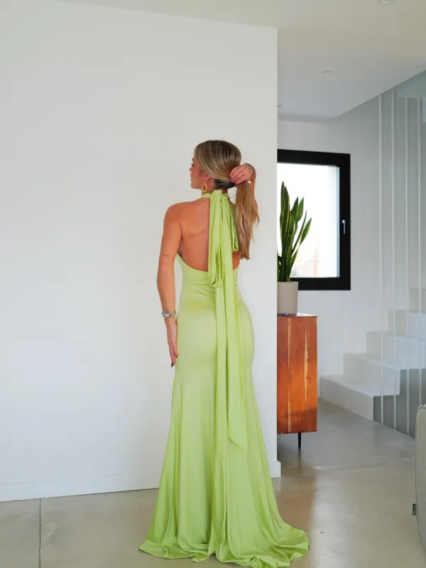 Vestido halter cruzado multi lima sold by Sorellas