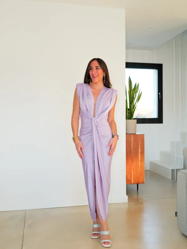 Vestido escote lazo lila sold by Sorellas
