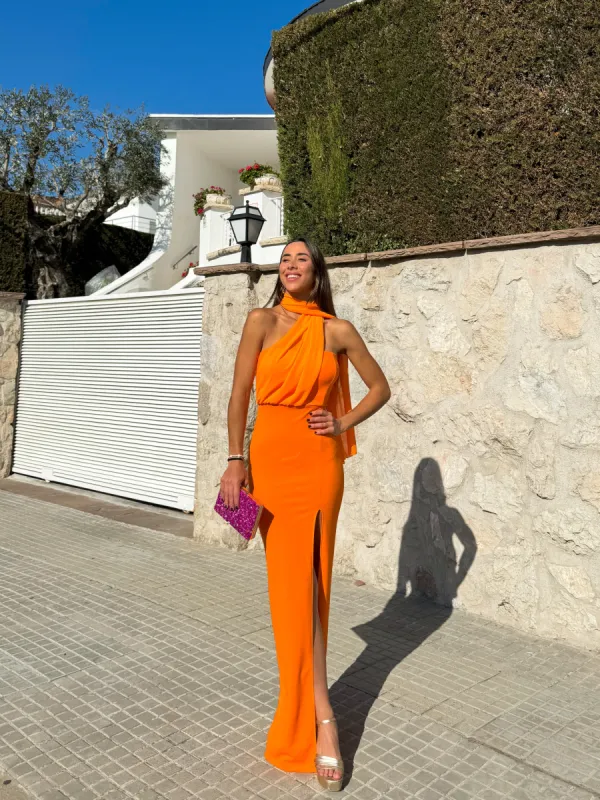 Vestido multi tulle naranja sold by Sorellas