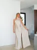 Vestido largo raso choker beige sold by Sorellas