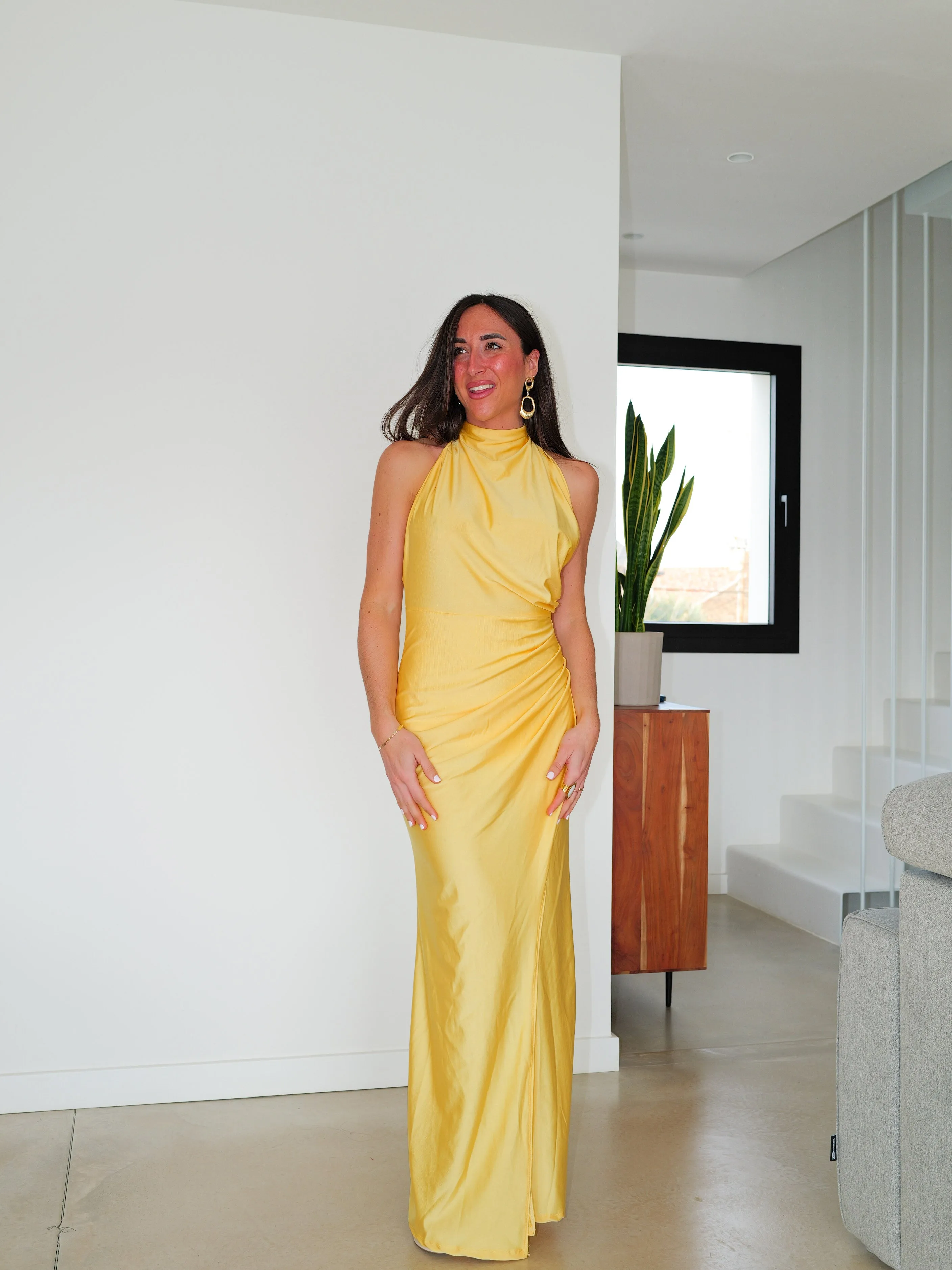 Vestido halter espalda lazo amarillo sold by Sorellas product image thumbnail 5