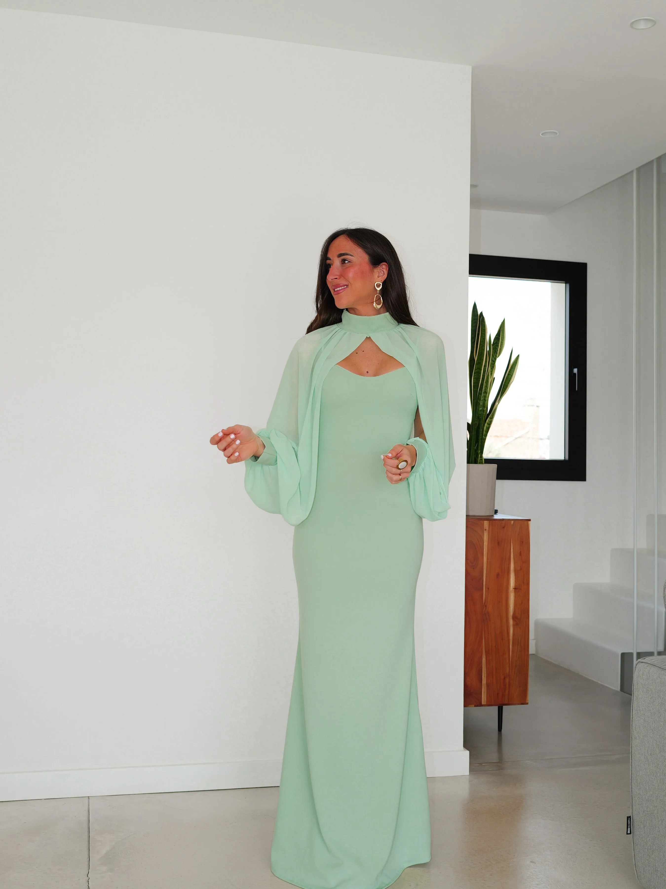 Vestido tirantes mangas gasa menta sold by Sorellas product image thumbnail 4