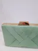 Clutch trenzado menta sold by Sorellas