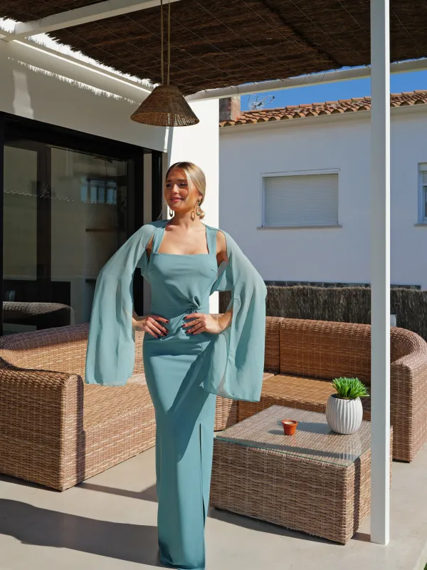 Vestido tirante capa gasa menta sold by Sorellas