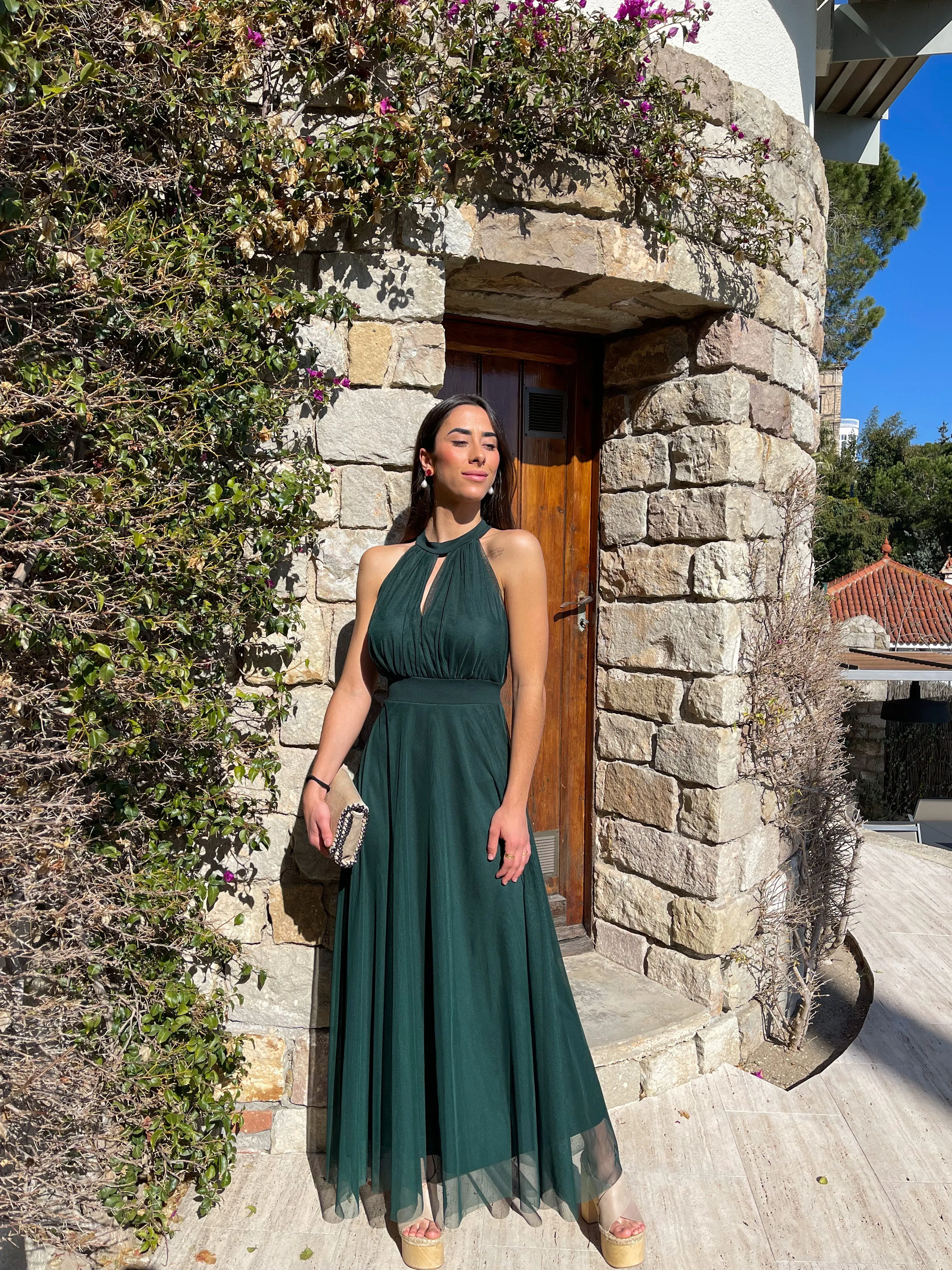 Vestido banda halter tulle botella sold by Sorellas