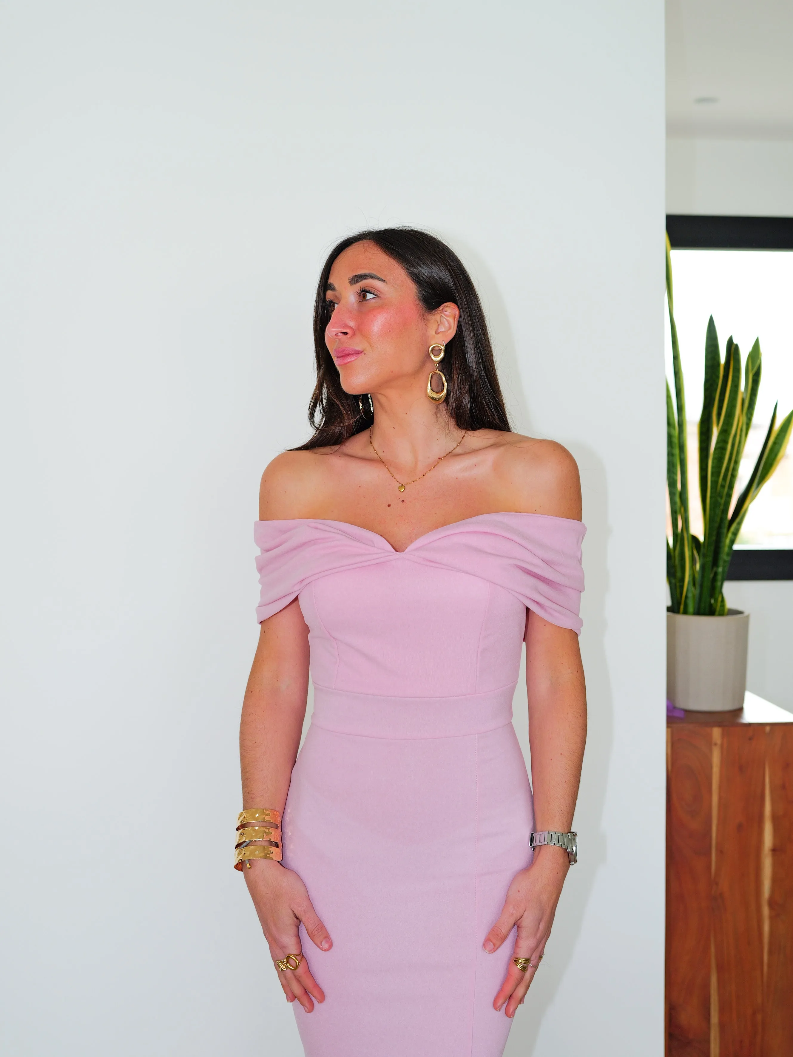 Vestido bardot efecto lazo rosa sold by Sorellas product image thumbnail 5