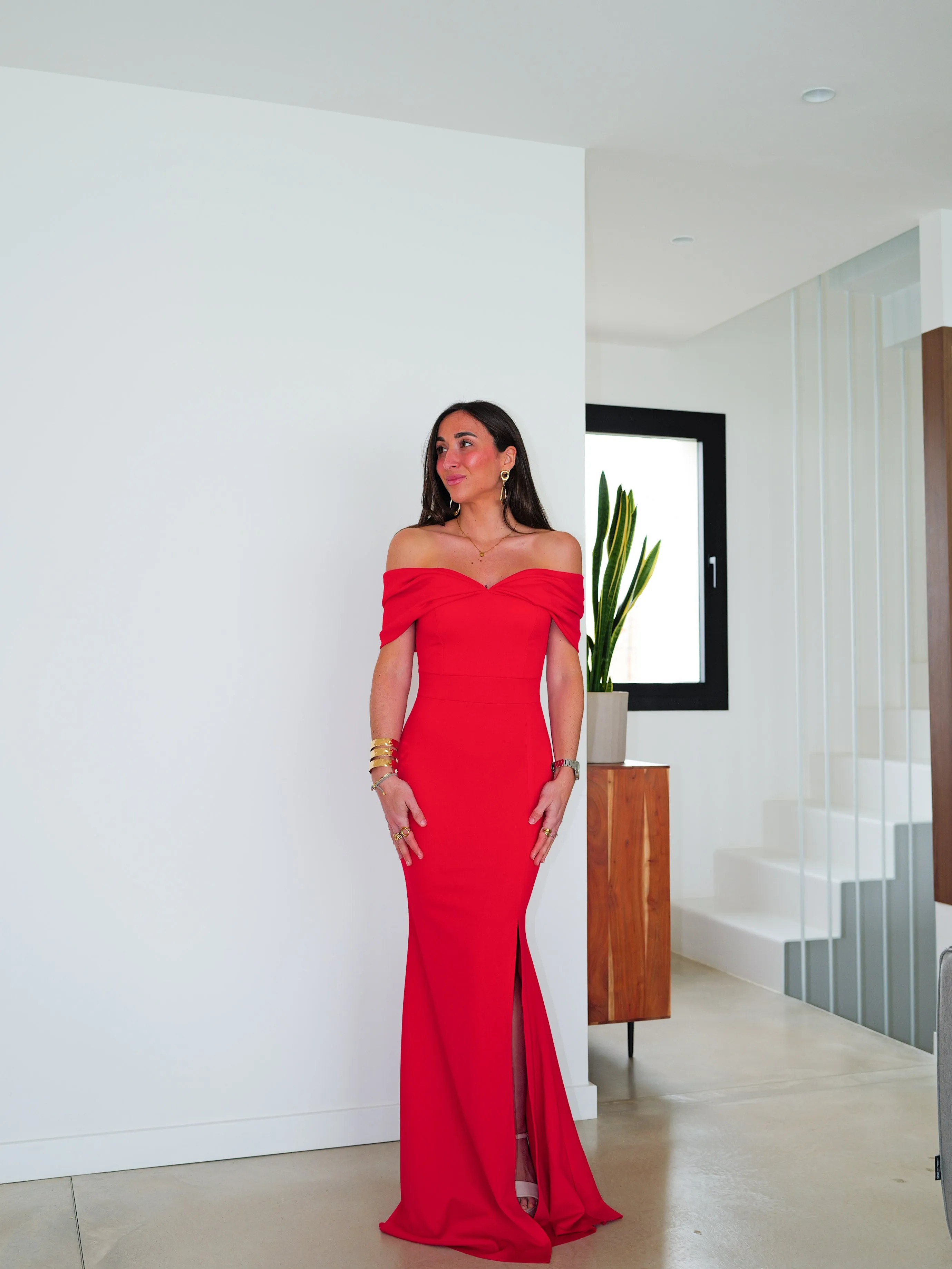 Vestido bardot efecto lazo rojo sold by Sorellas