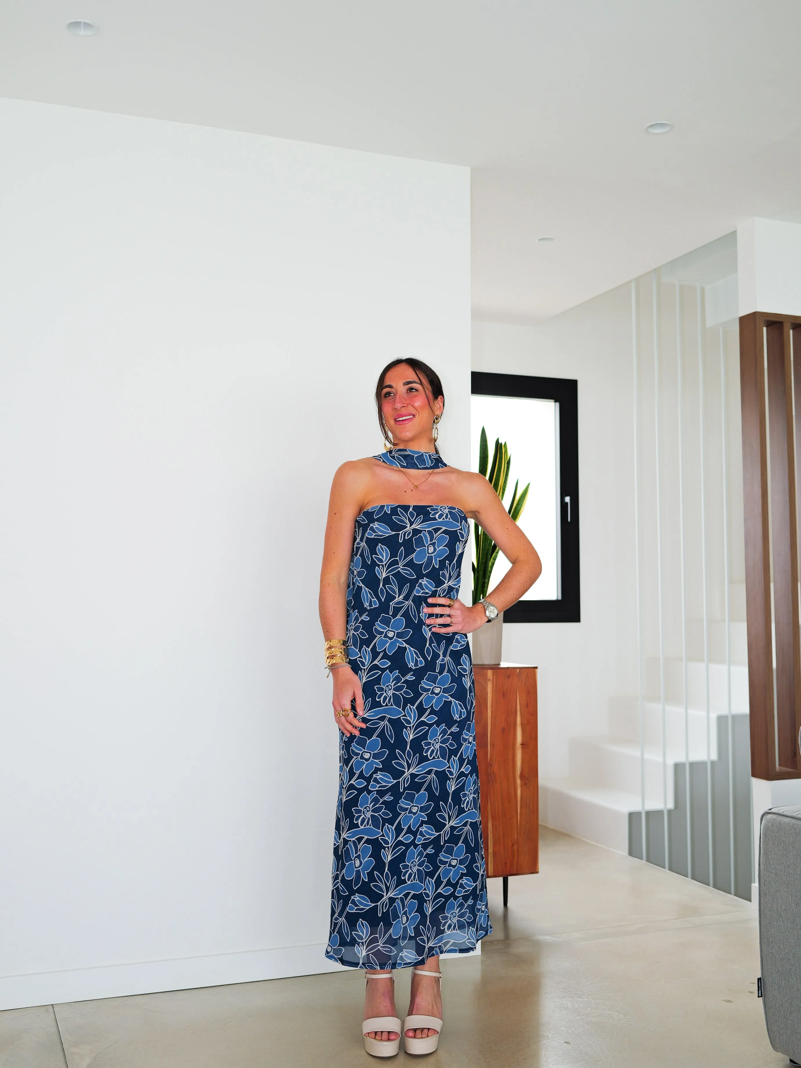 Vestido midi palabra capa gasa azul sold by Sorellas product image thumbnail 5