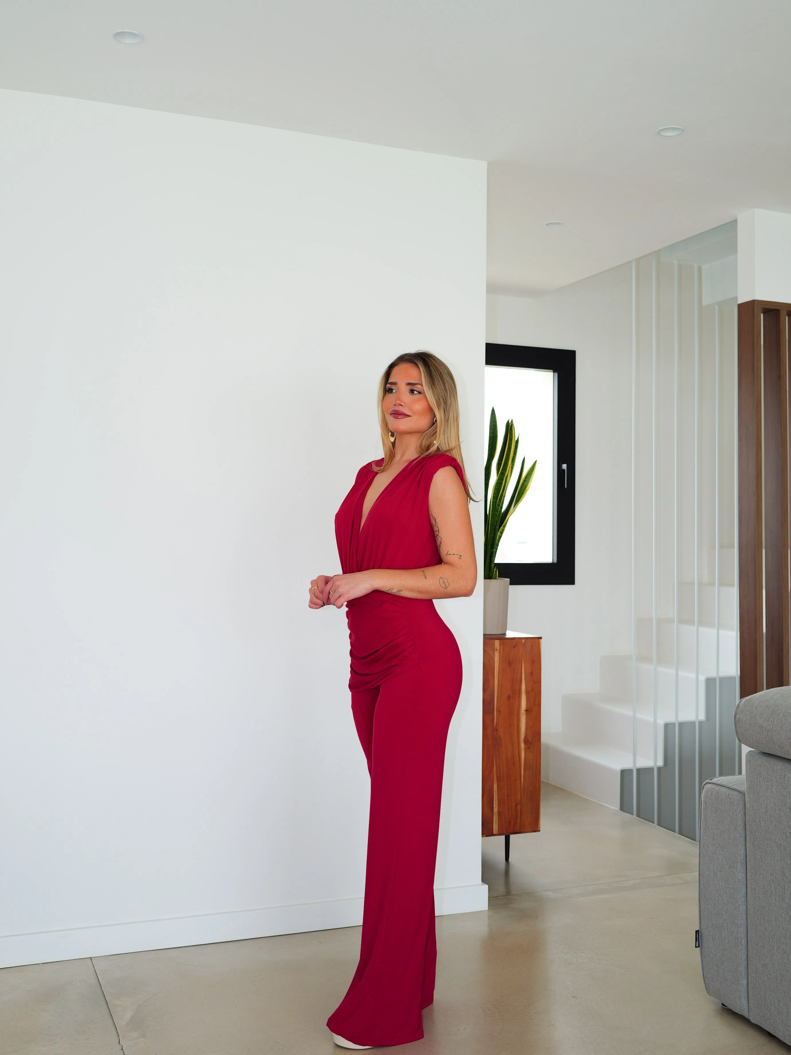 Mono pico banda fruncido burdeos sold by Sorellas product image thumbnail 2