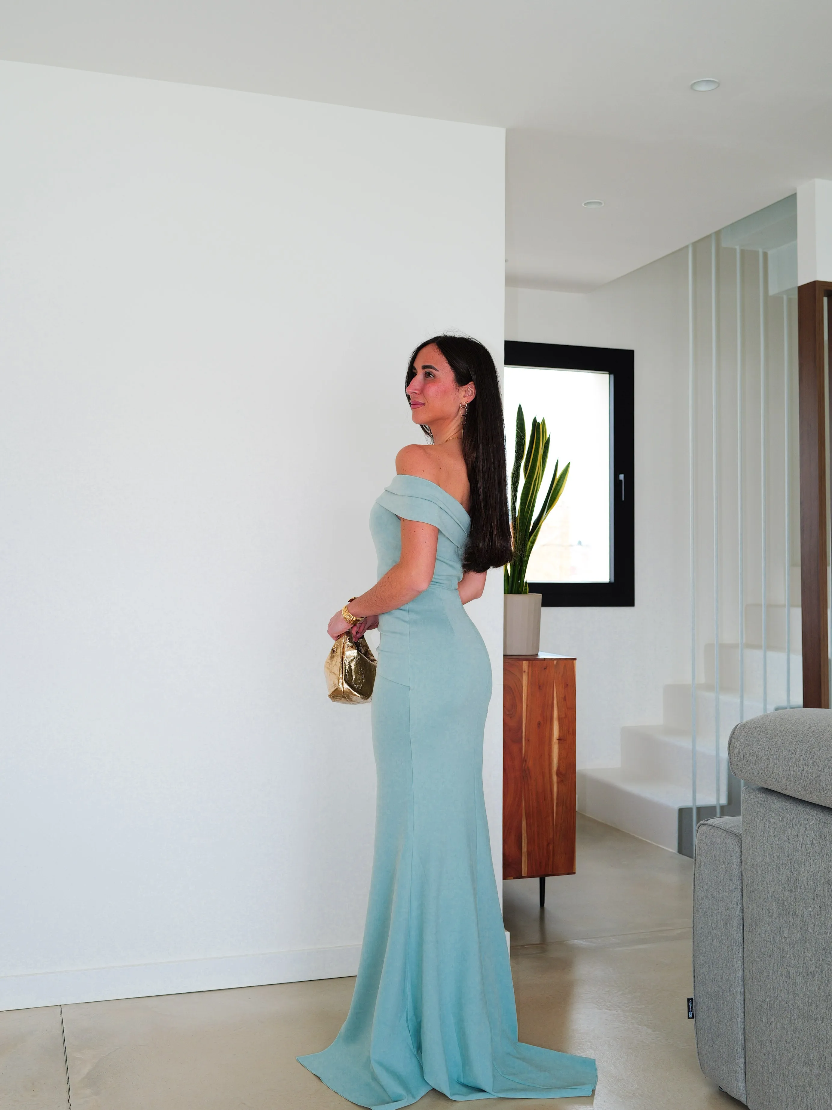 Vestido banda asimétrico fruncido menta sold by Sorellas product image thumbnail 2