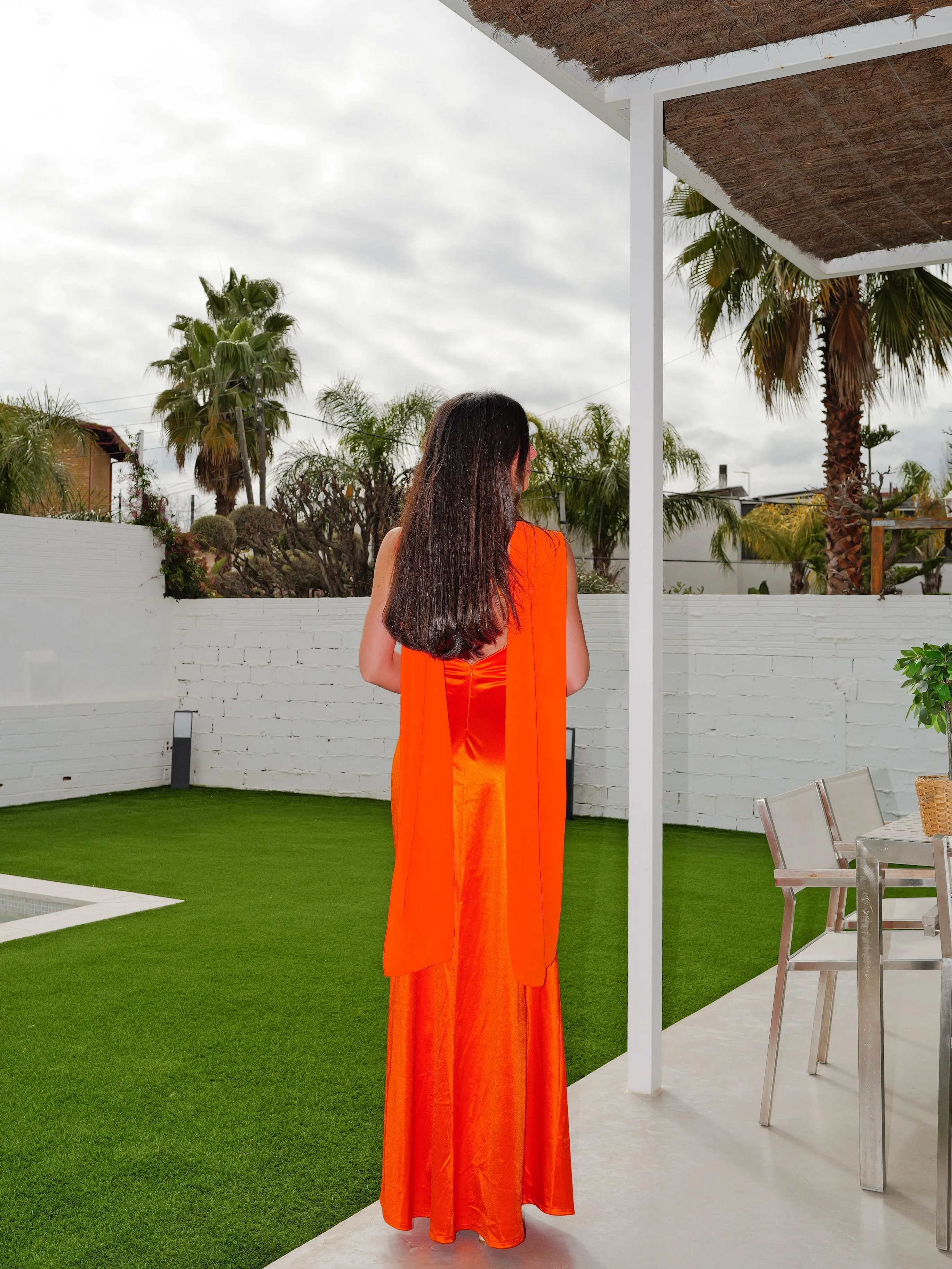 Vestido banda cruzado tulle naranja sold by Sorellas product image thumbnail 4