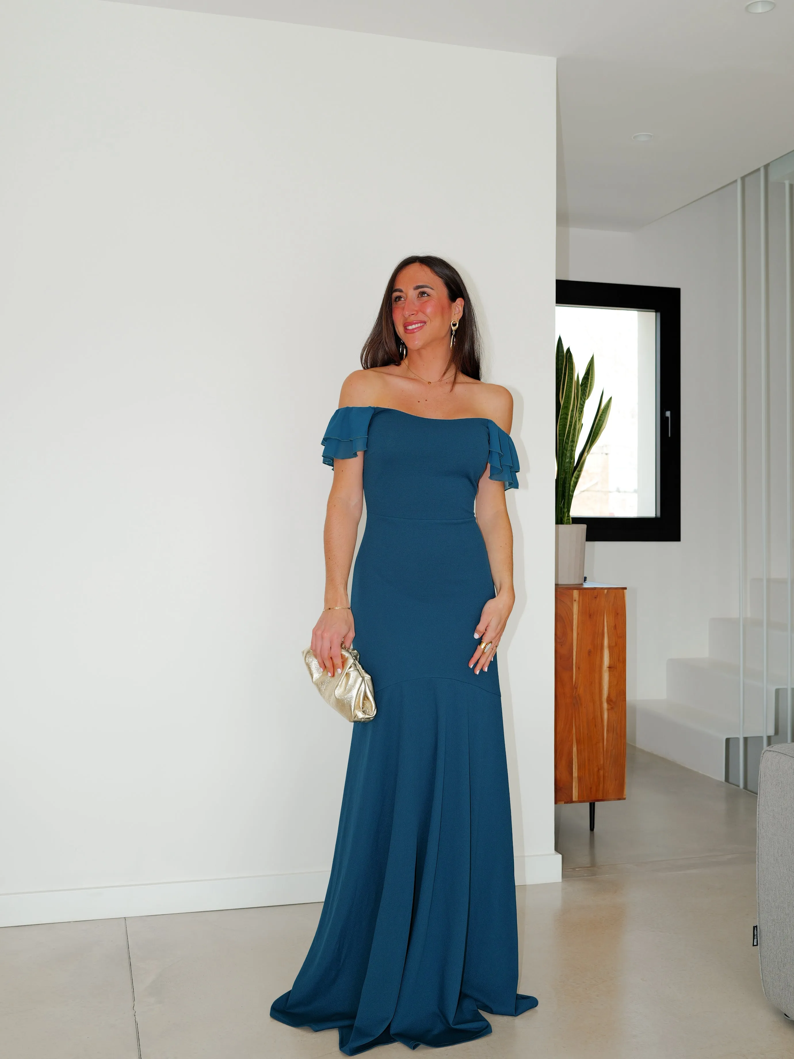 Vestido bardot tulle petróleo sold by Sorellas product image thumbnail 2