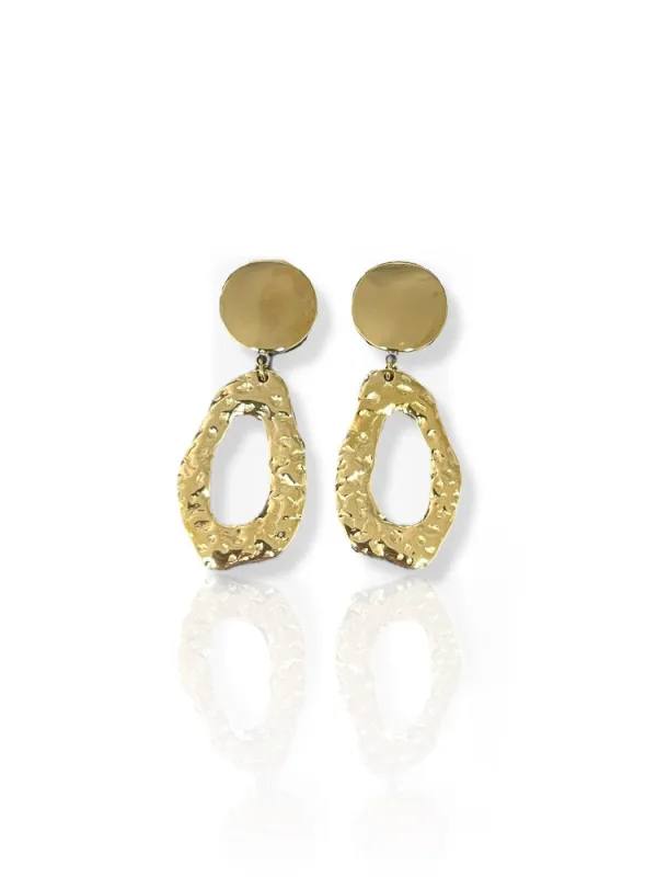 Pendientes óvalos textura dorados sold by Sorellas