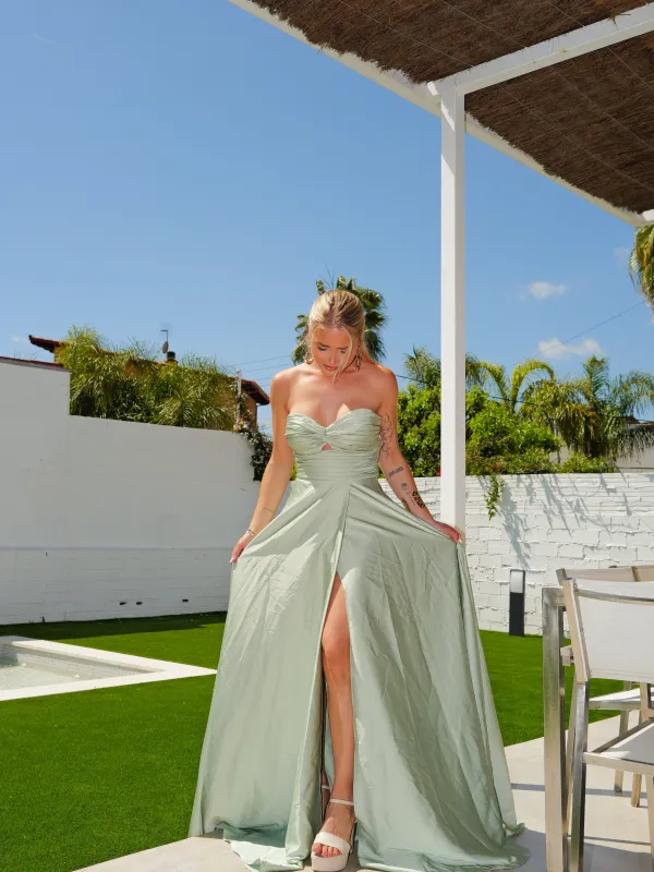 Vestido corsé tablas nudo menta sold by Sorellas