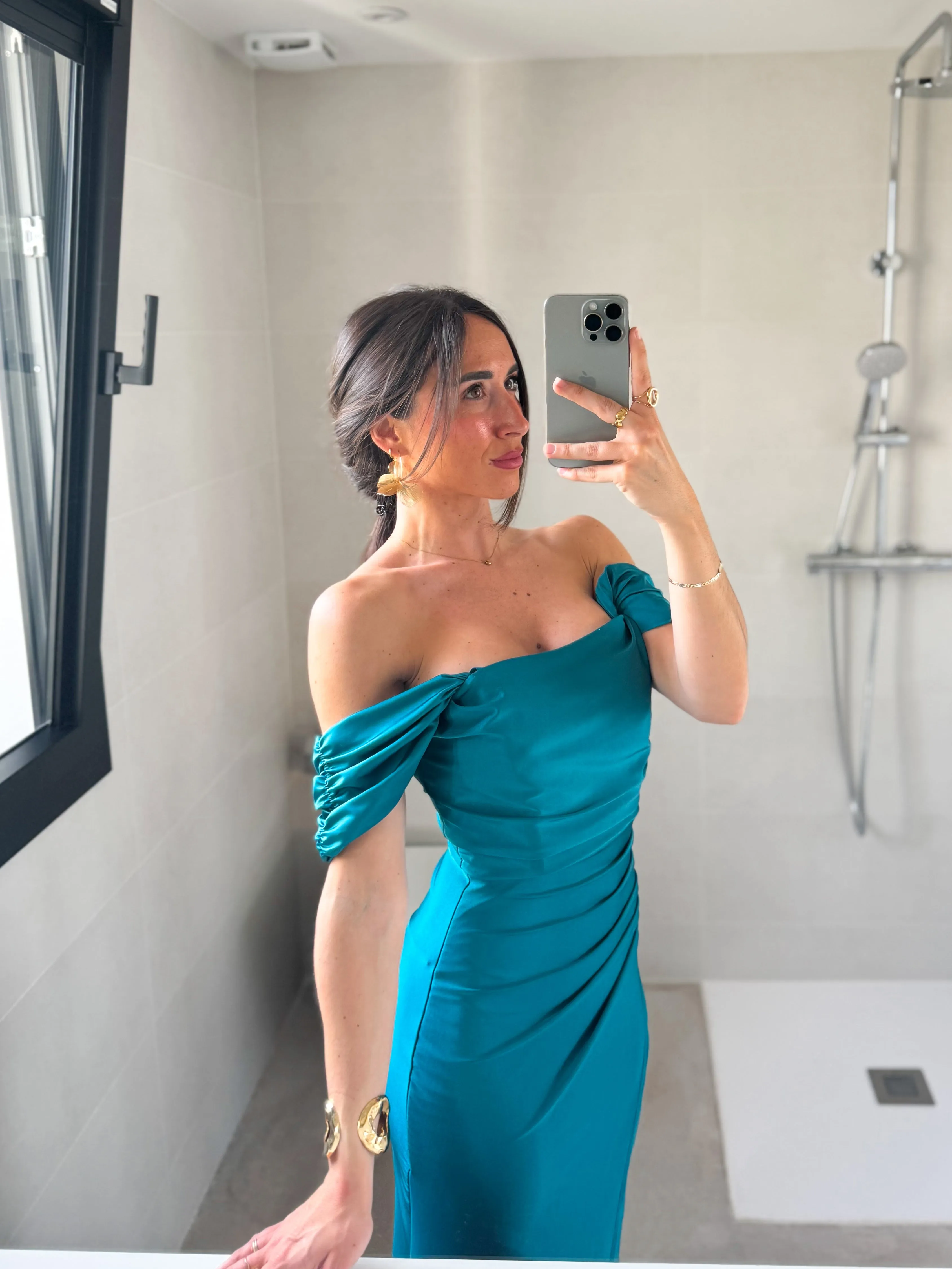 Vestido palabra manguito petróleo sold by Sorellas product image thumbnail 2